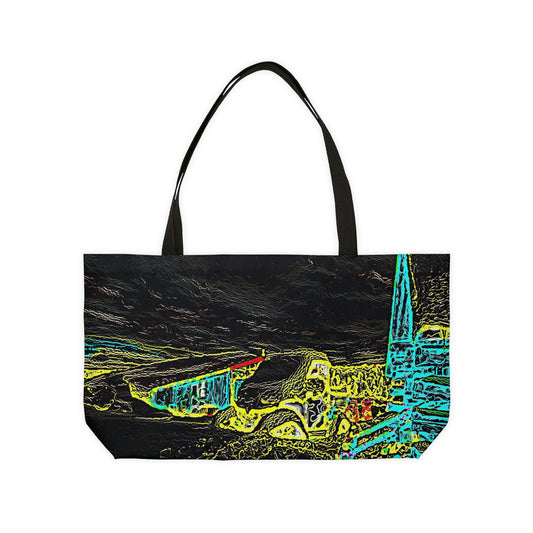 Weekender Tote Bag ...  "Snow Vehicle In Snow Storm At-Rest" ... Circa 12Mar23 ... Central Idaho ... 18-Hours Rendering Time: Original Works ...
