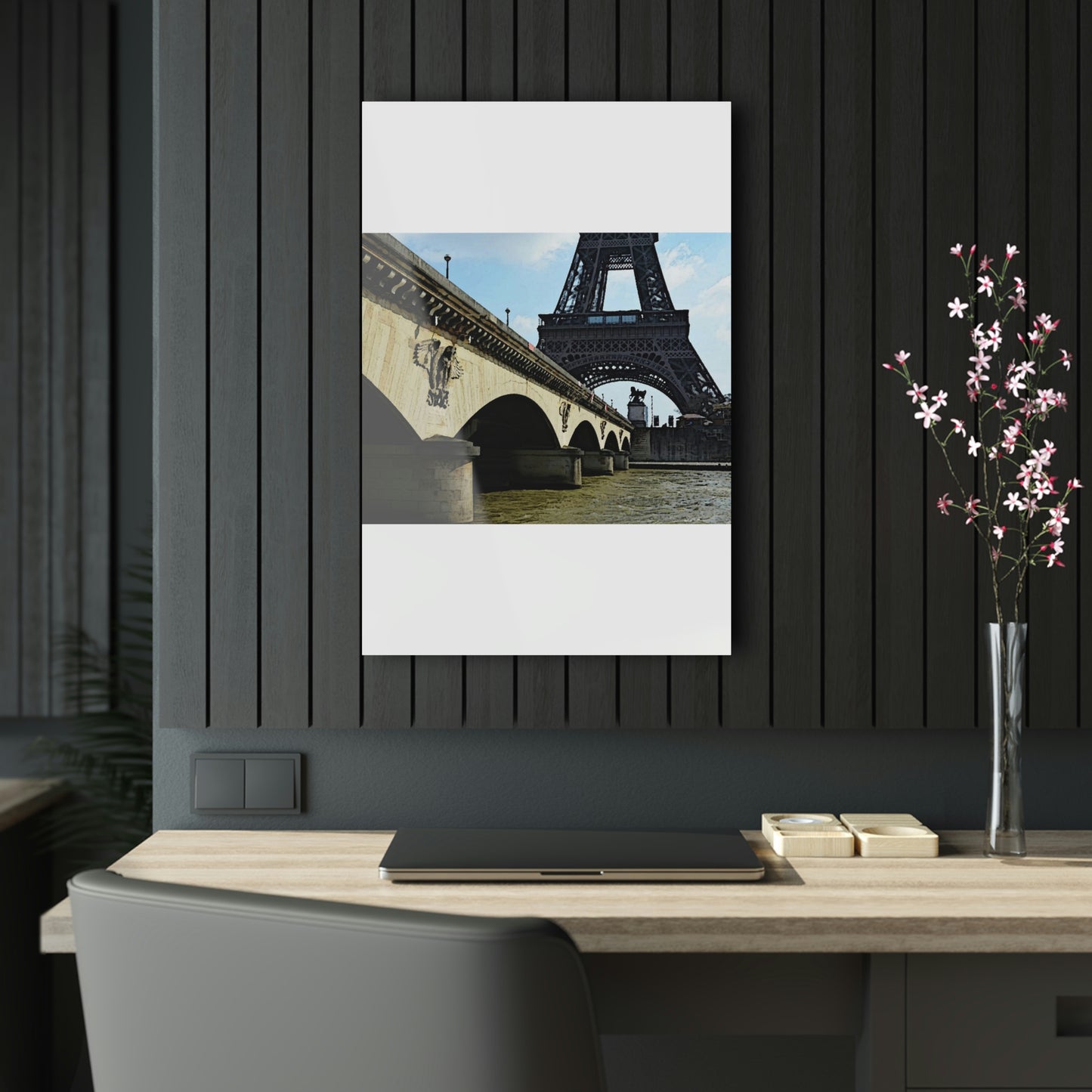 Acrylic Prints ...  Le Tour D'Eiffel ..."Along The Water" ... Barbara Joan Bonnell-Holt ... Le Voyage De Paris: 1972 ... Original Works ...
