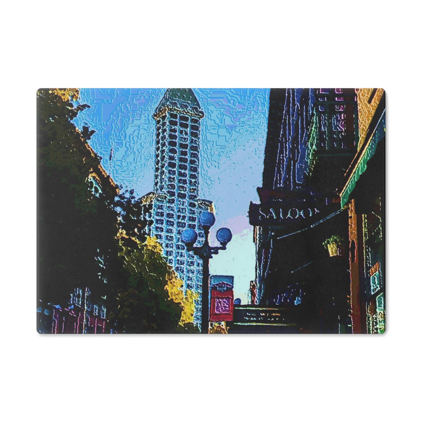 Cutting Board ...  Pioneer Square & Smith Tower ... 'That World Famous View' ... Colleague Supplied Photo ... Original Works ...