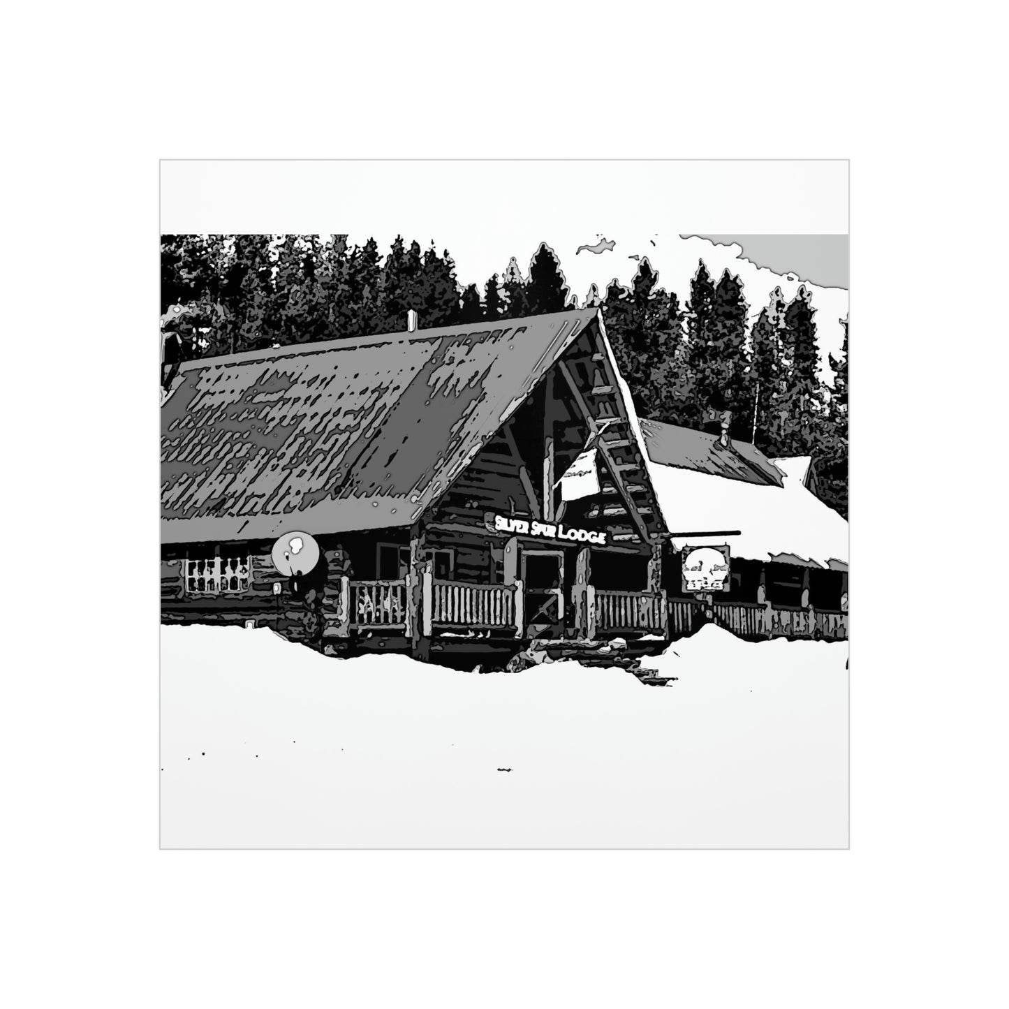 Foam Board ... A Beautiful Lodge & Back-Country Outfitter In A Mountain Town ... 'Dixie, Idaho, November 2022' ... Original Works ...