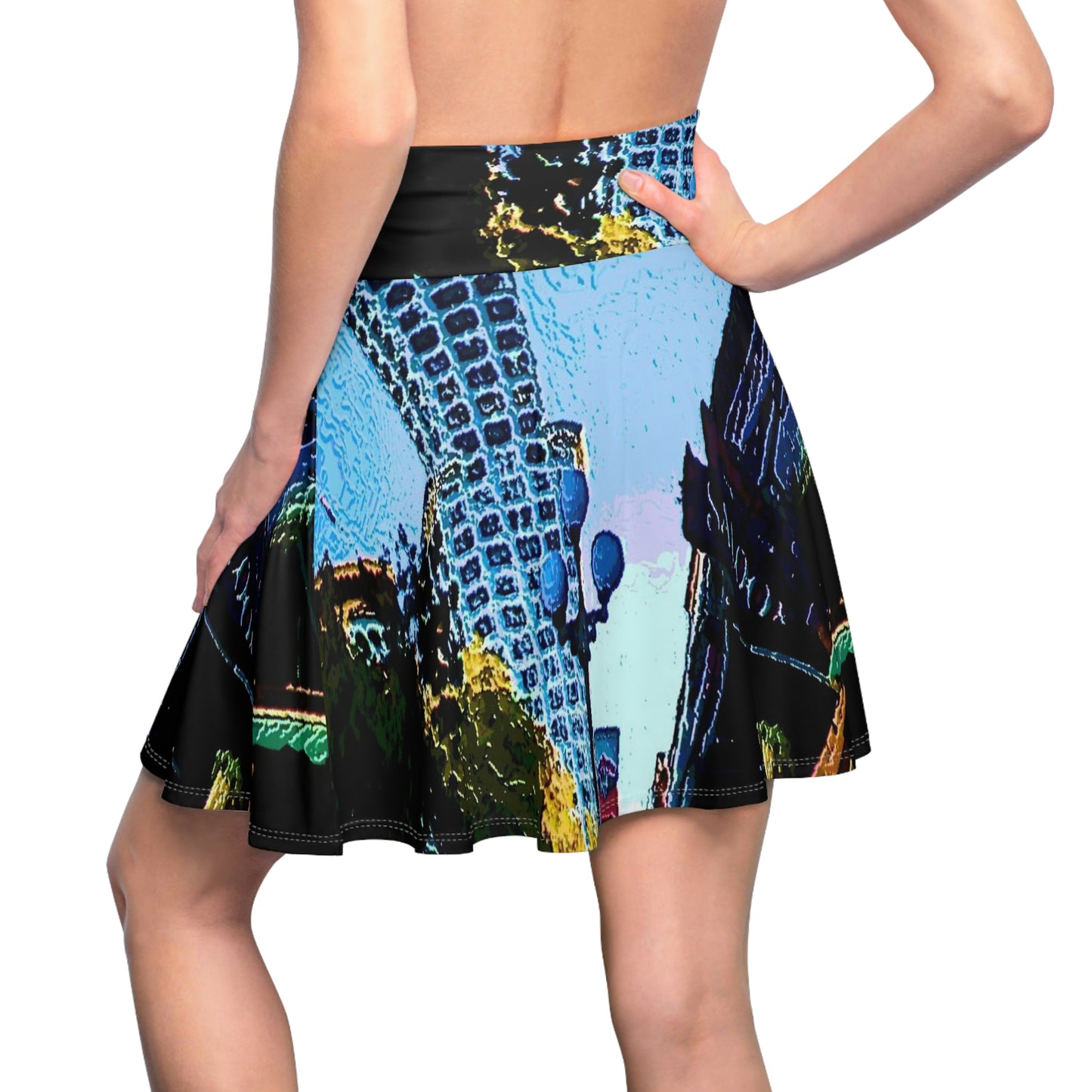 Women's Skater Skirt ...  Pioneer Square & Smith Tower ... 'That World Famous View' ... Colleague Supplied Photo ... Original Works ...