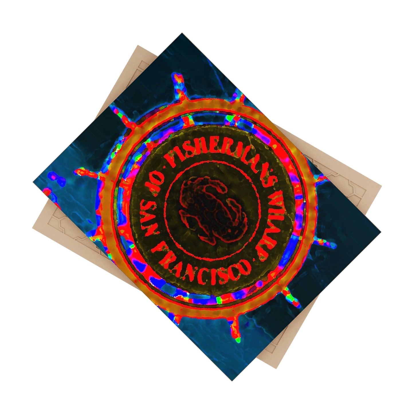 Ceramic Photo Tile... "No.9 Fishermen's Grotto - Fishermen's Wharf, SF, California" ... Family Archives: 1970's ... Original Works ...