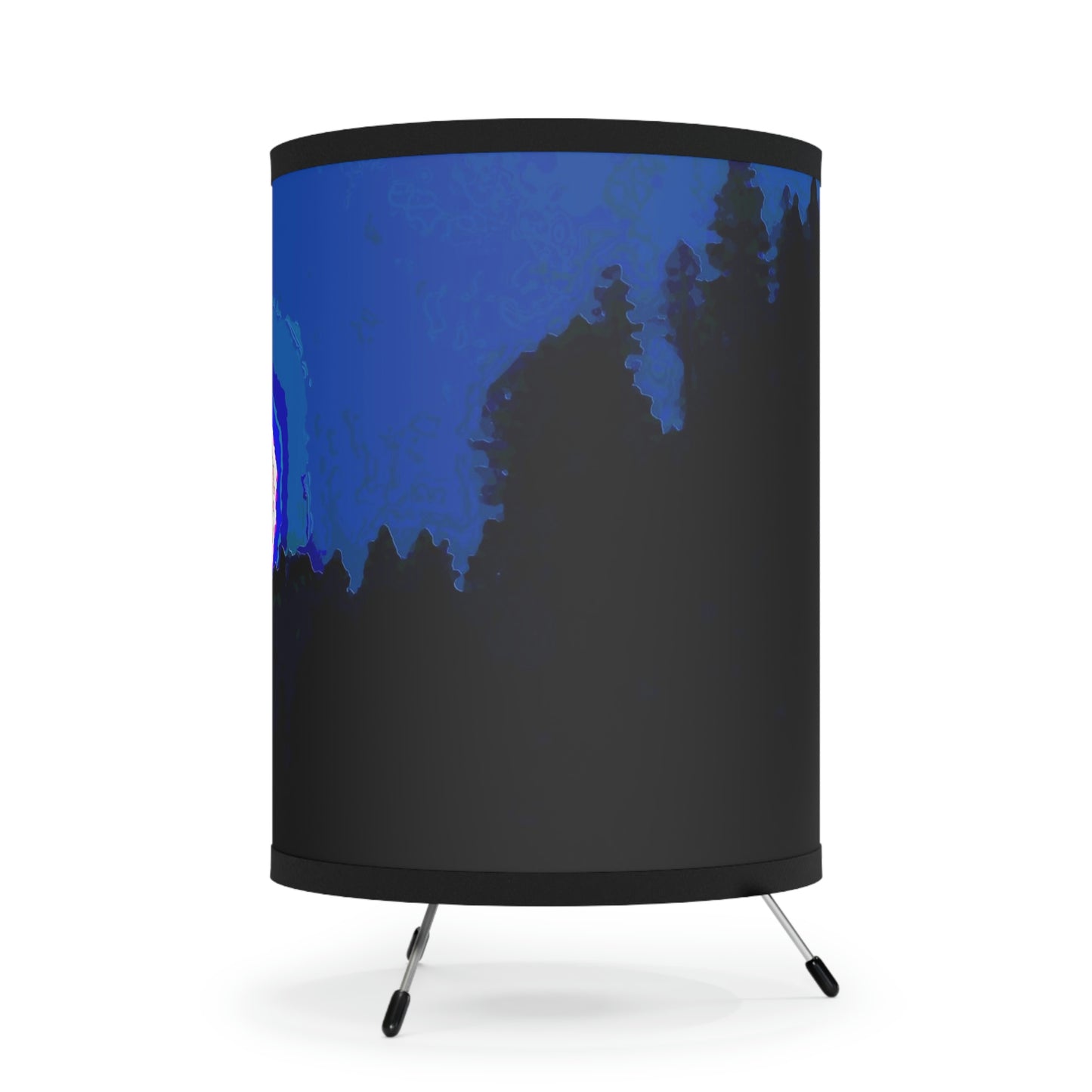 Tripod Lamp with High-Res Printed Shade, US\CA plug ... "The Road Home" ...' Over The River & Through The Woods To? ...' ... Moonscape Near Elk City, Idaho ... Original Works ... 5Jan23 ...