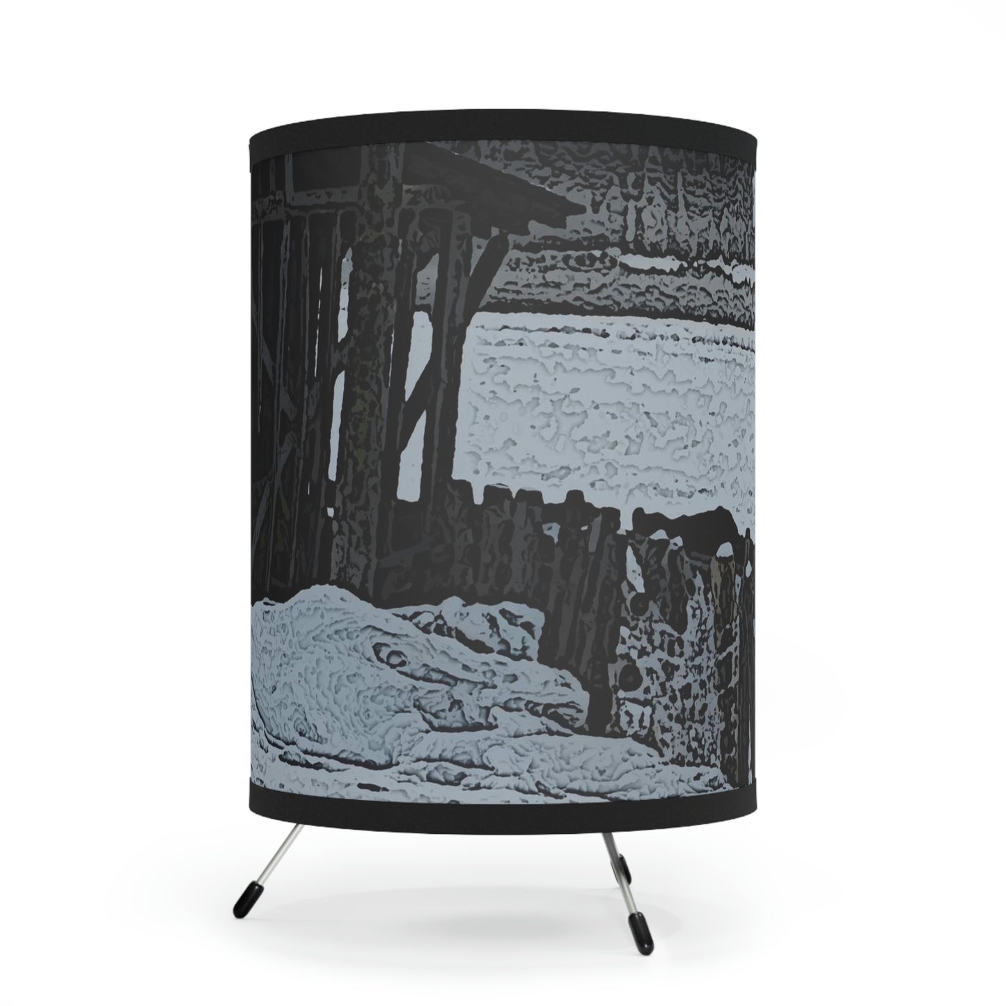 Tripod Lamp with High-Res Printed Shade, US\CA plug ... A Quiet Morning ... "Along The Red River & Nature Preserve Plateau" ... Jan23 ... Original Works ...