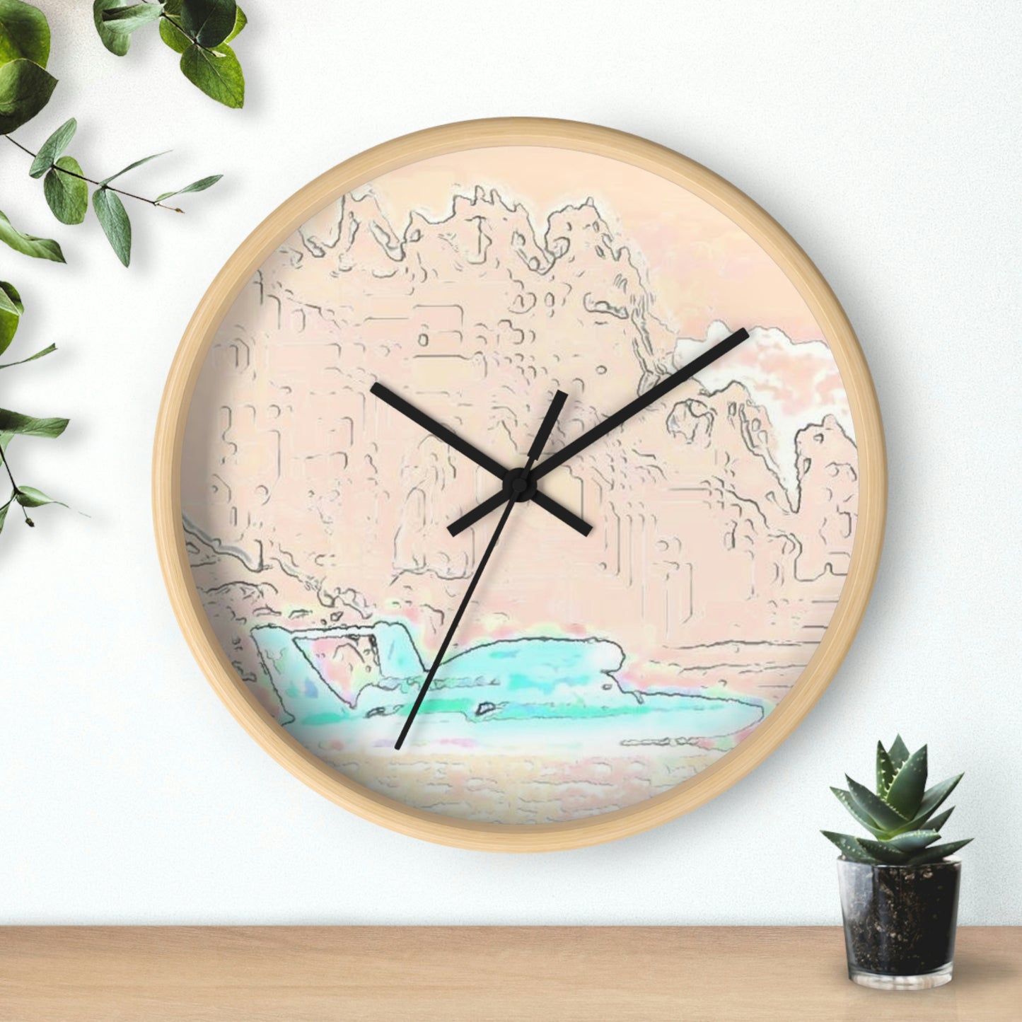 Wall clock ...  Seattle Columbia Cup On Lake Washington ... "Dave Wilcox Heads For The Win" ... Associate Gift-Photo ... Original Works ...