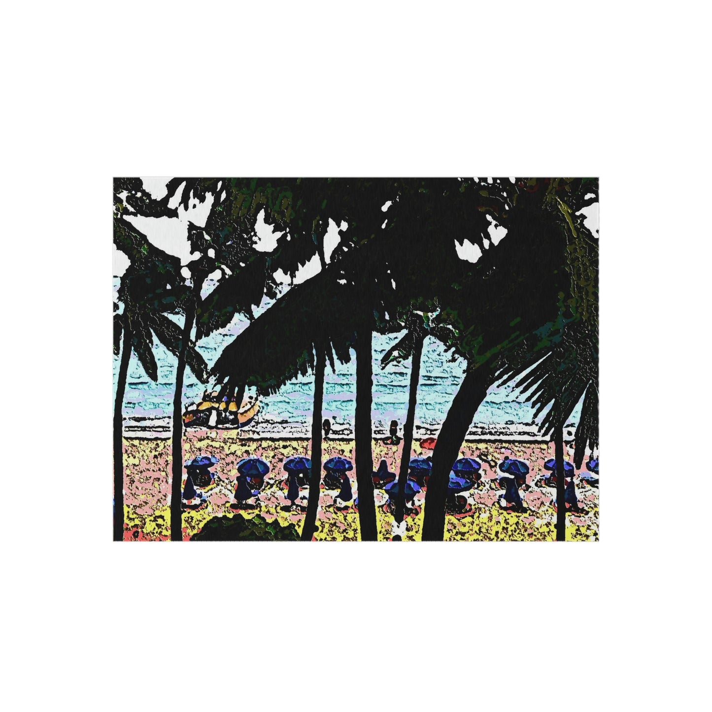 Outdoor Rug ... "A Beautiful Beach Amongst The Palms" ... The Outrigger Waikiki, Honolulu, Oahu ... Original Works ...