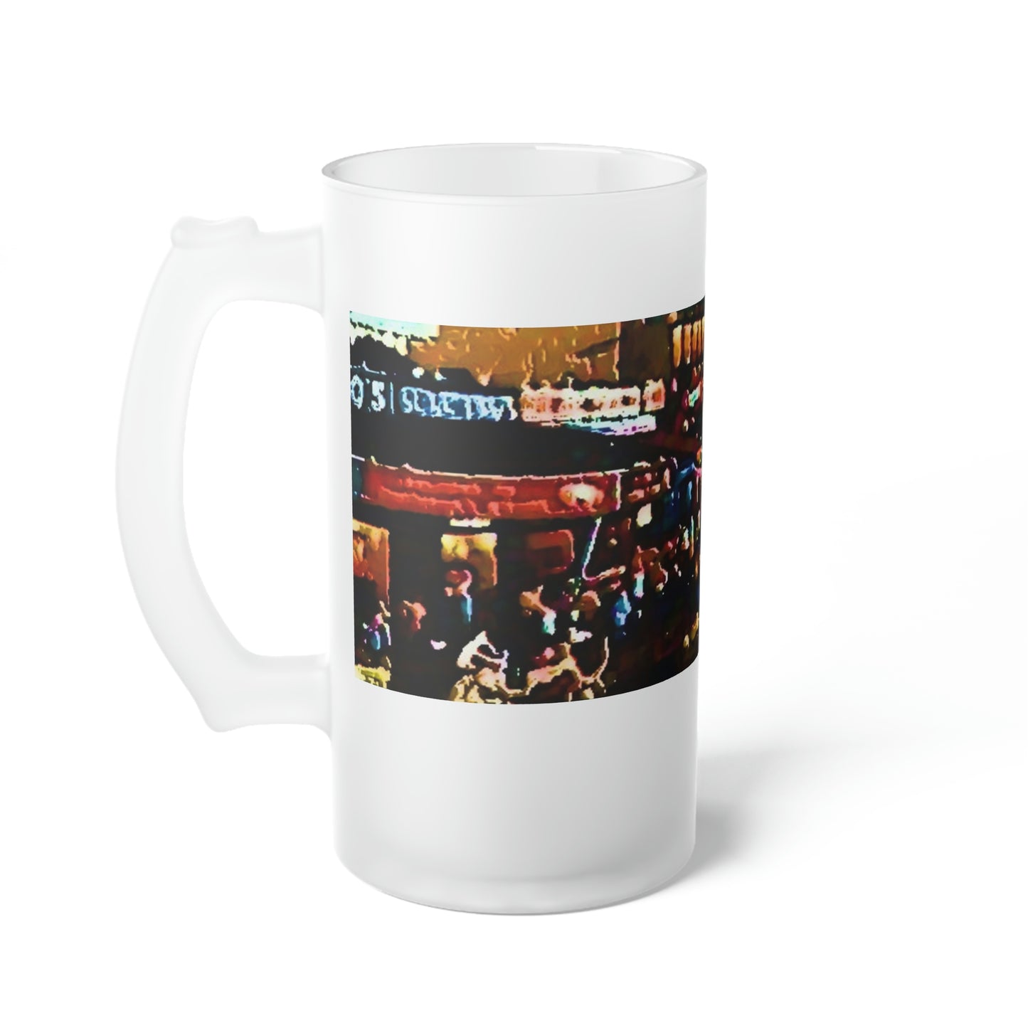 Frosted Glass Beer Mug ...  "No.9 Fishermen's Grotto - Fishermen's Wharf, SF, California" ... Family Archives: 1970's ... Original Works ...