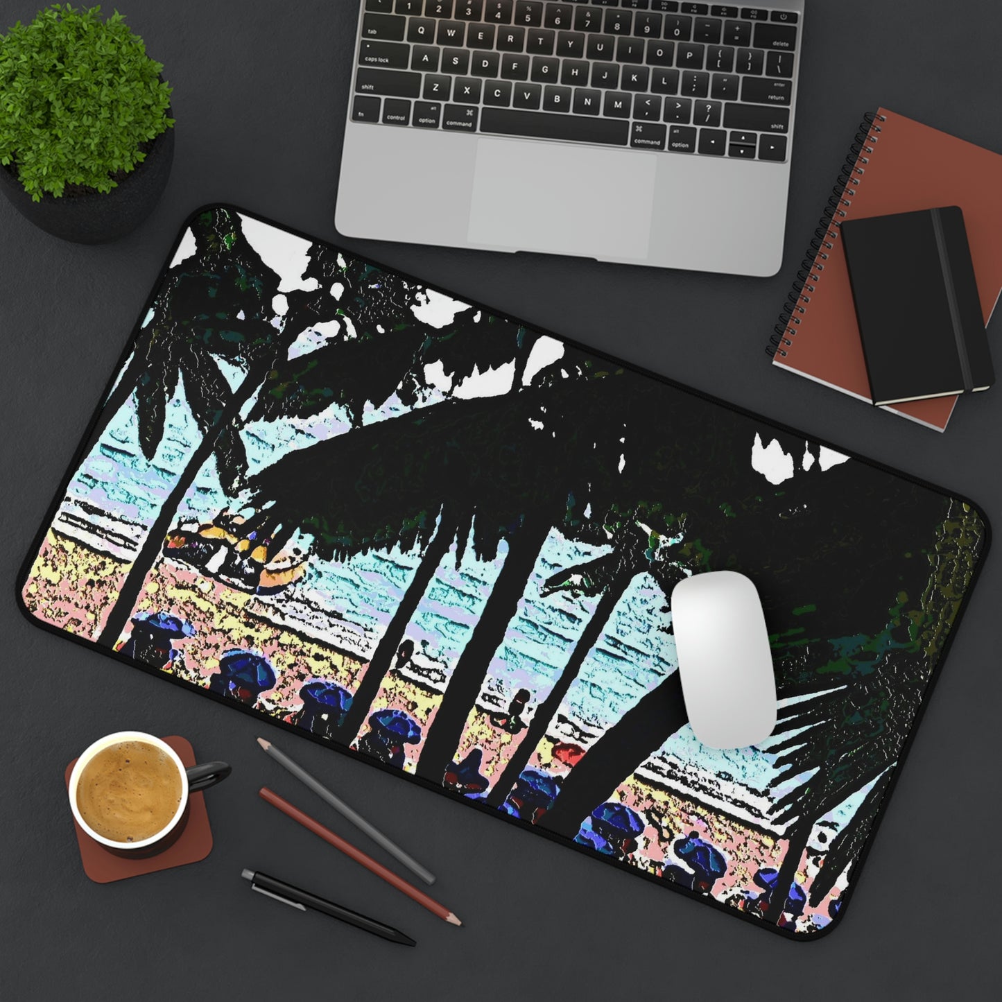 Desk Mat ... "A Beautiful Beach Amongst The Palms" ... The Outrigger Waikiki, Honolulu, Oahu ... Original Works ...