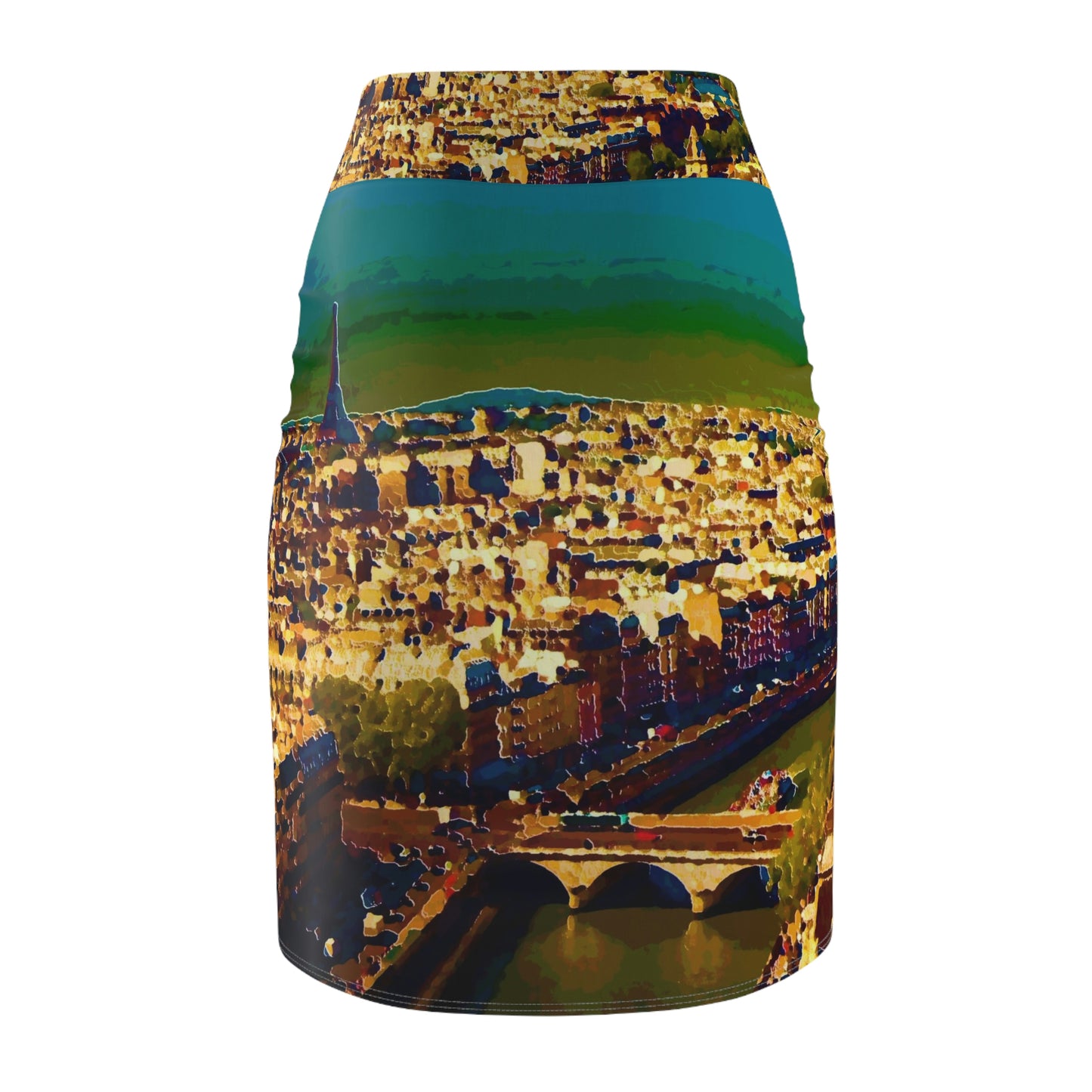 Women's Pencil Skirt ... Au Paris ... "Along The River Seine" ... Barbara Joan Bonnel-Holt: 1972 ... Original Works ...
