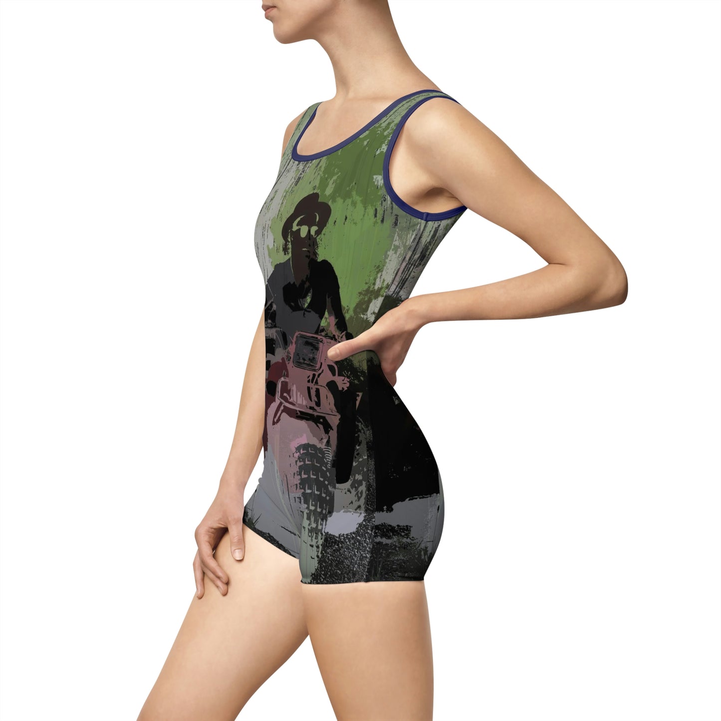 Women's Vintage Swimsuit ... 3-Wheeln' N' Groovin The Mountain Roads ... Central Idaho ... Original Works ...