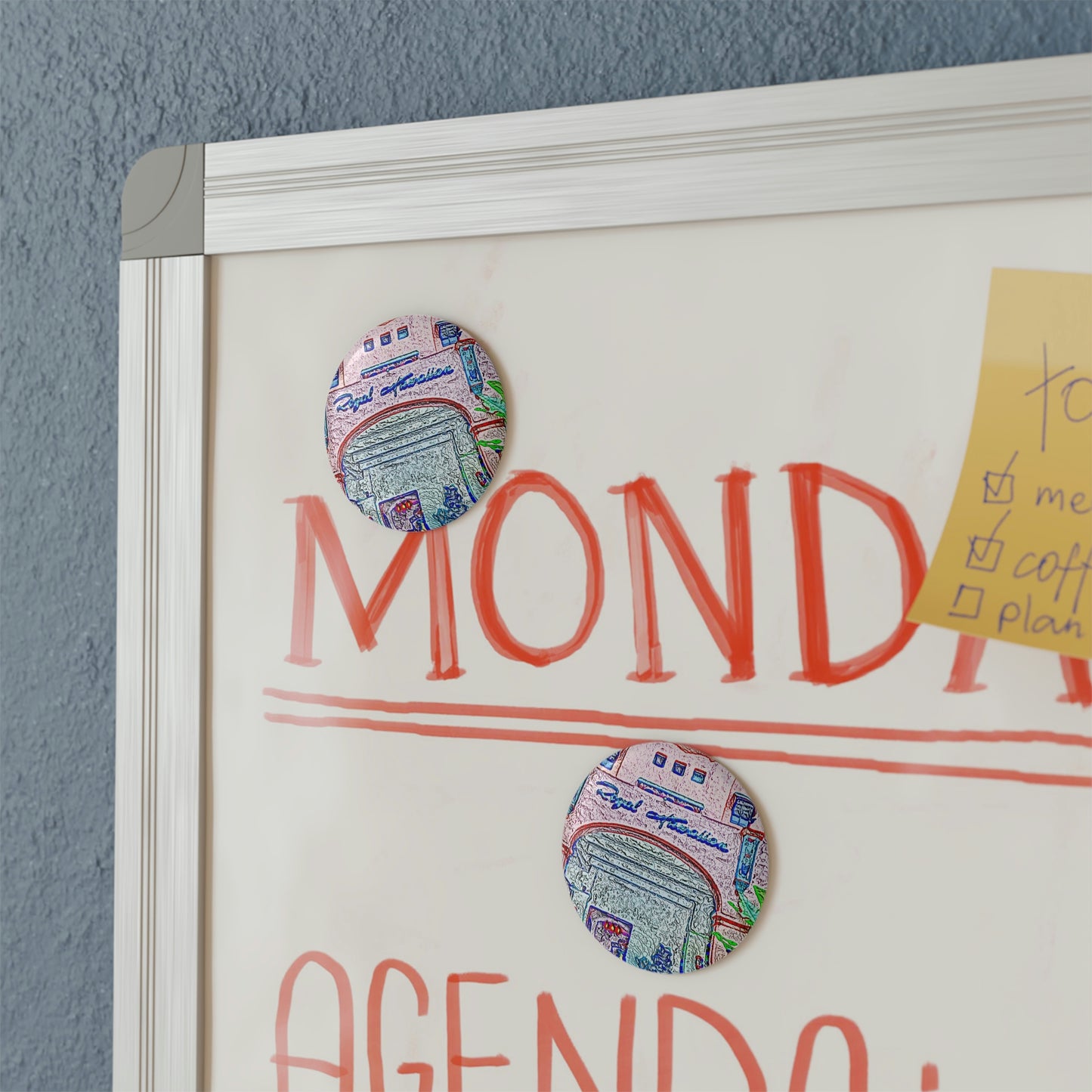 Button Magnet, Round (1 & 10 pcs) ... "La Grande Entree" At: 'The Pink Palace' ... The Royal Hawai'ian ... Honolulu, HI ... '27Oct2014' ... Original Works ...