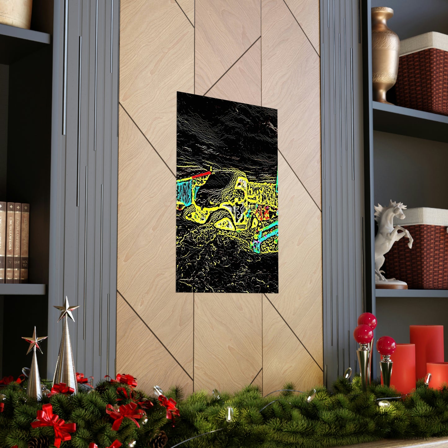 Premium Matte Vertical Posters ... "Snow Vehicle In Snow Storm At-Rest" ... Circa 12Mar23 ... Central Idaho ... 18-Hours Rendering Time: Original Works ...