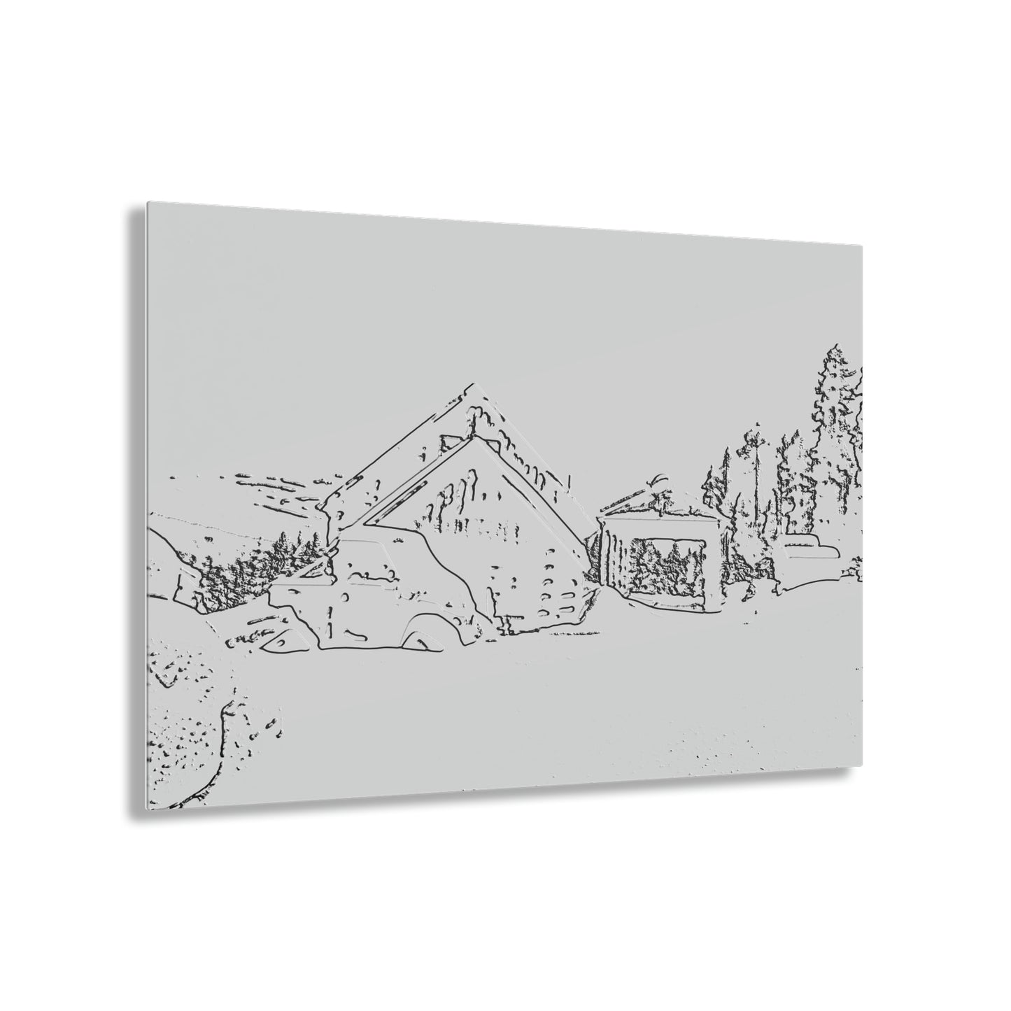 Acrylic Prints ... After An Intense Snow Storm ... 'Digging Out' ... A Vehicle & Cabin "In The Mountains" ... March 2023 ... Original Works ...