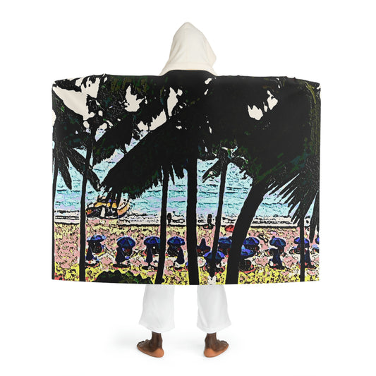 Hooded Sherpa Fleece Blanket ... "A Beautiful Beach Amongst The Palms" ... The Outrigger Waikiki, Honolulu, Oahu ... Original Works ...