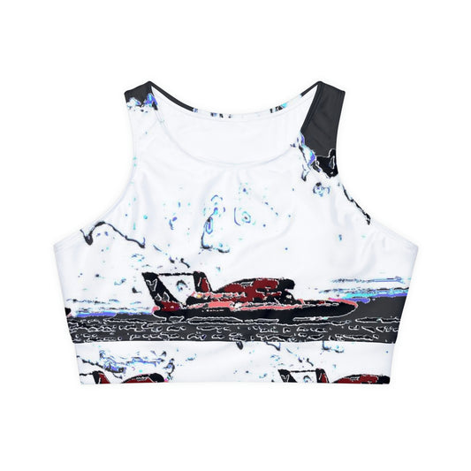 Fully Lined, Padded Sports Bra ...  Seattle Columbia Cup On Lake Washington ... "Dave Wilcox Heads For The Win" ... Associate Gift-Photo ... Original Works ...