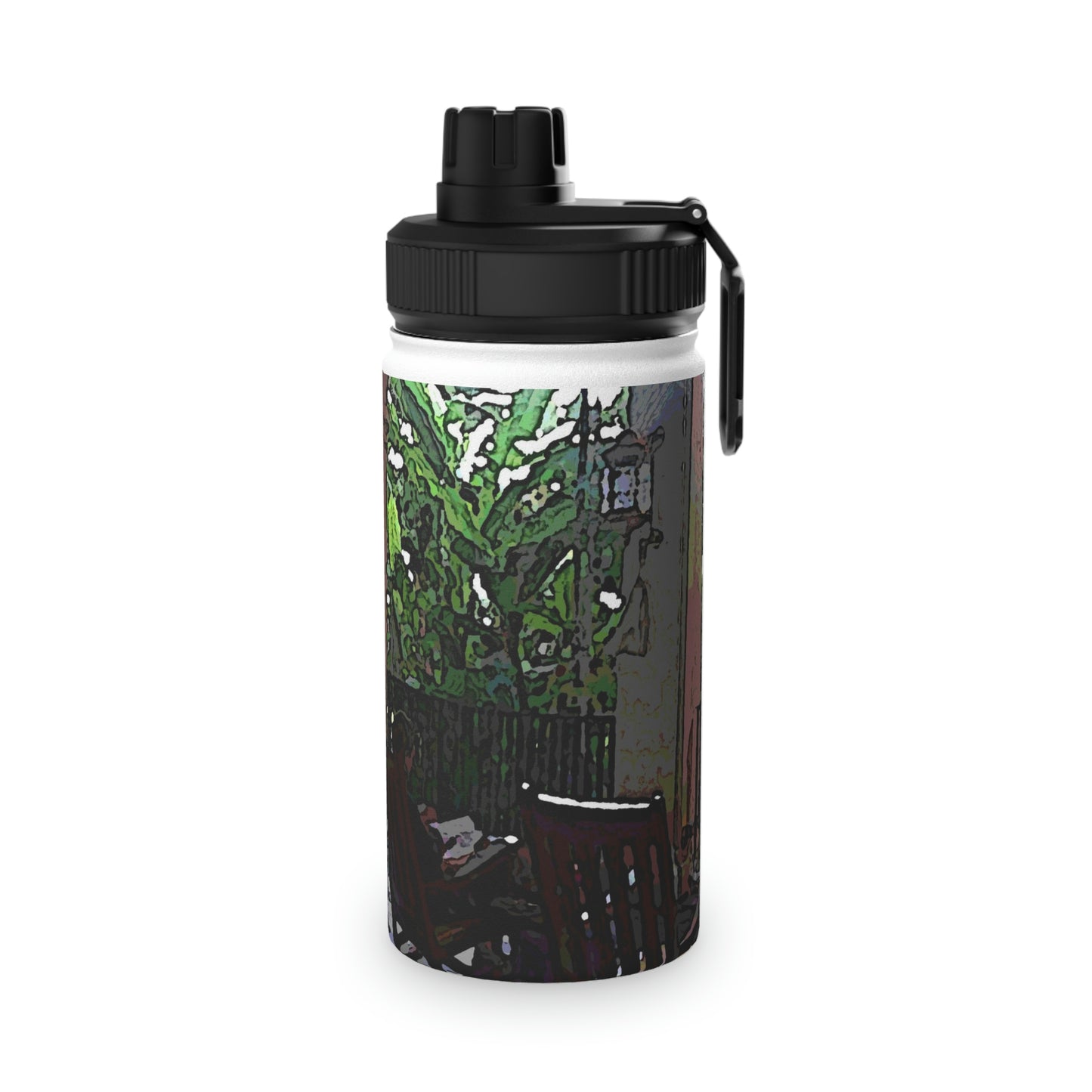 Stainless Steel Water Bottle, Sports Lid ... Lanai & Rocking Chairs At: 'The Pink Palace' ... The Royal Hawai'ian ... Honolulu, HI ... '27Oct2014' ... Original Works ...