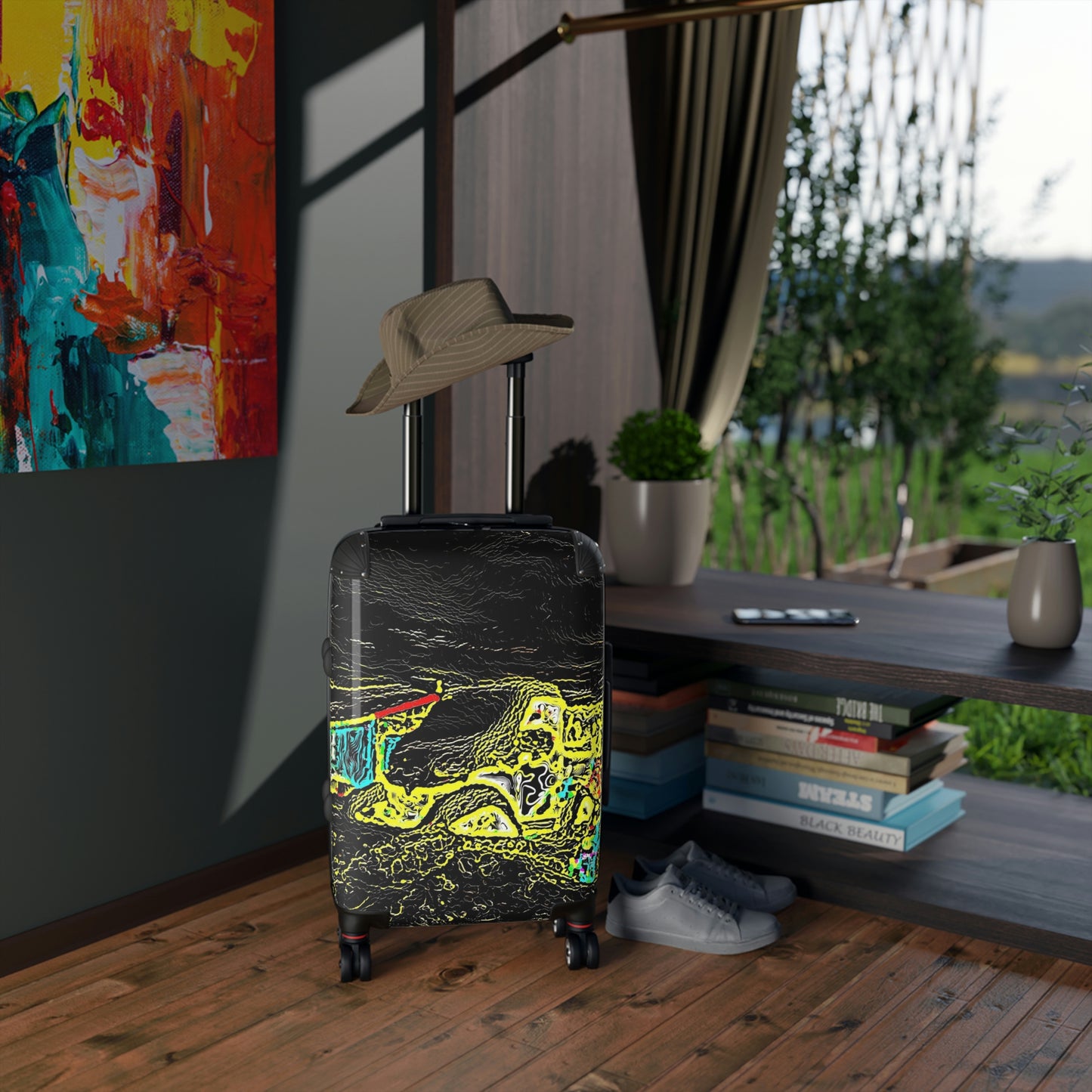 Suitcases ...  "Snow Vehicle In Snow Storm At-Rest" ... Circa 12Mar23 ... Central Idaho ... 18-Hours Rendering Time: Original Works ...