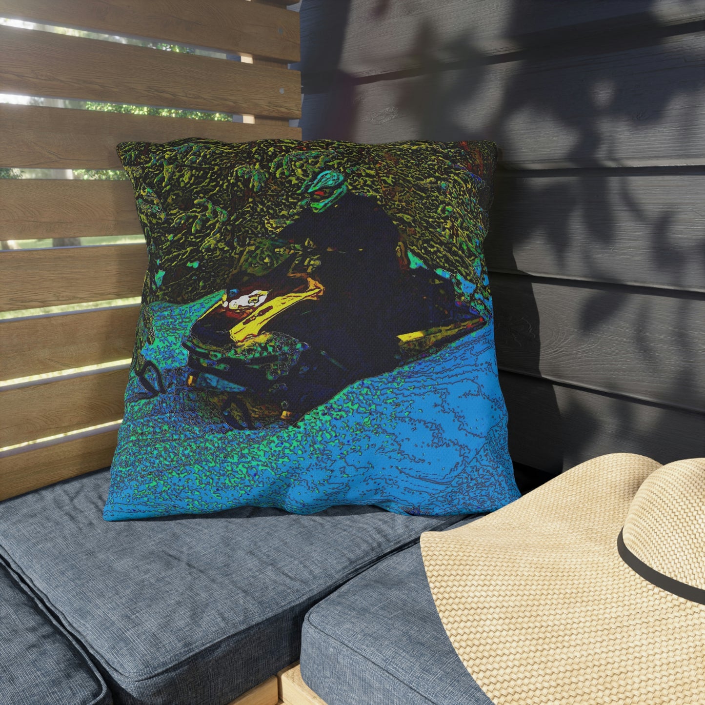 Outdoor Pillow .s ... Yep ... "Another Day ... Riding Through The Wilderness ... " ... February 2023 ... Original Works ...