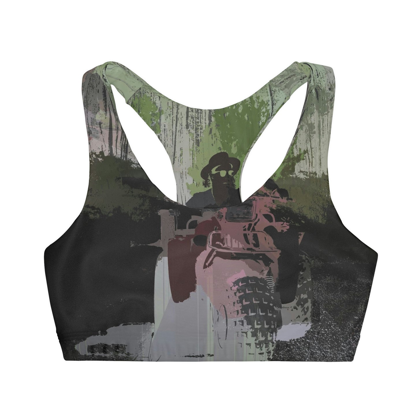 Girls' Double Lined Seamless Sports Bra ... 3-Wheeln' N' Groovin The Mountain Roads ... Central Idaho ... Original Works ...