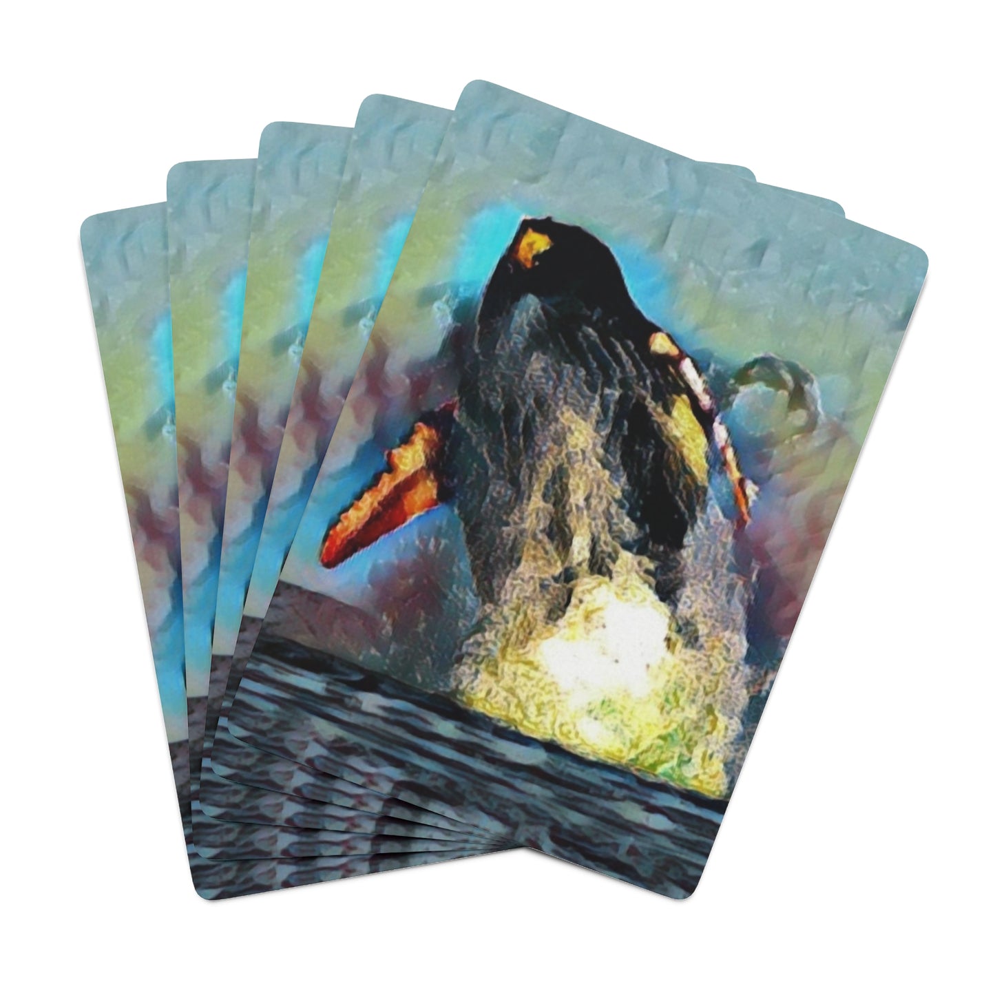 Custom Poker Cards ... An Extraordinary Humpback Breach ... 'With Explosive Energy' ... Family Archives (KPH) ... Circa: 21st Century. Maui, HI ... Original Works ...