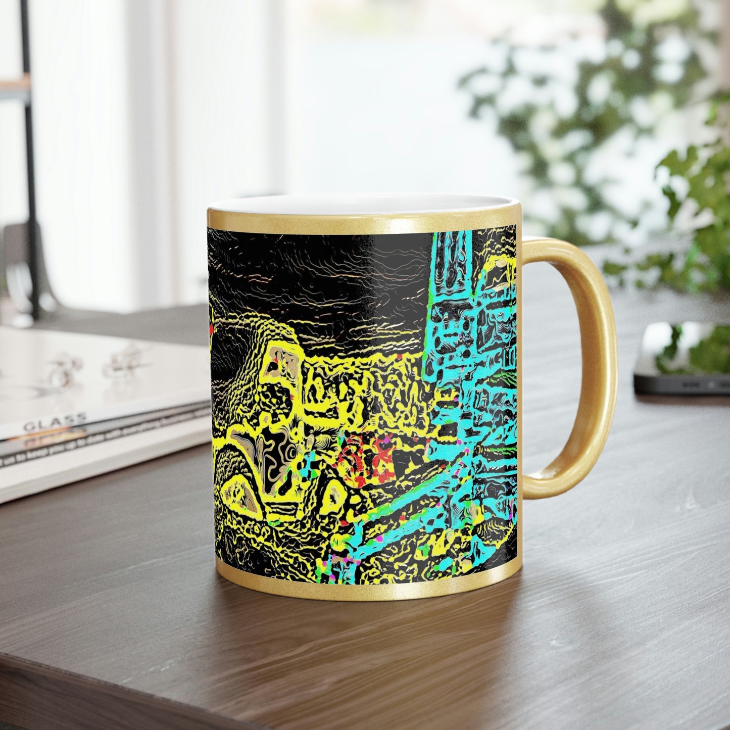 Metallic Mug (Silver\Gold) ... "Snow Vehicle In Snow Storm At-Rest" ... Circa 12Mar23 ... Central Idaho ... 18-Hours Rendering Time: Original Works ...