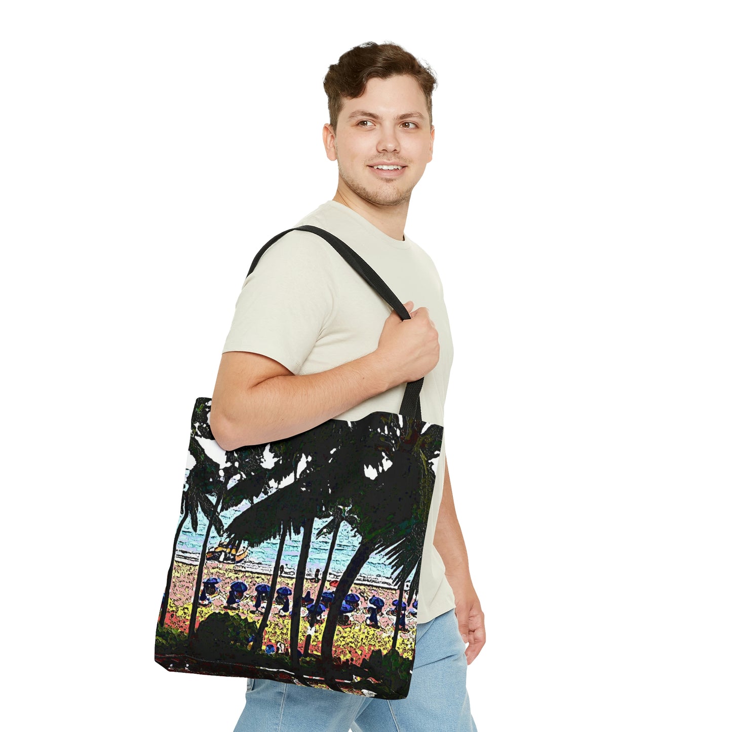 AOP Tote Bag ... "A Beautiful Beach Amongst The Palms" ... The Outrigger Waikiki, Honolulu, Oahu ... Original Works ...