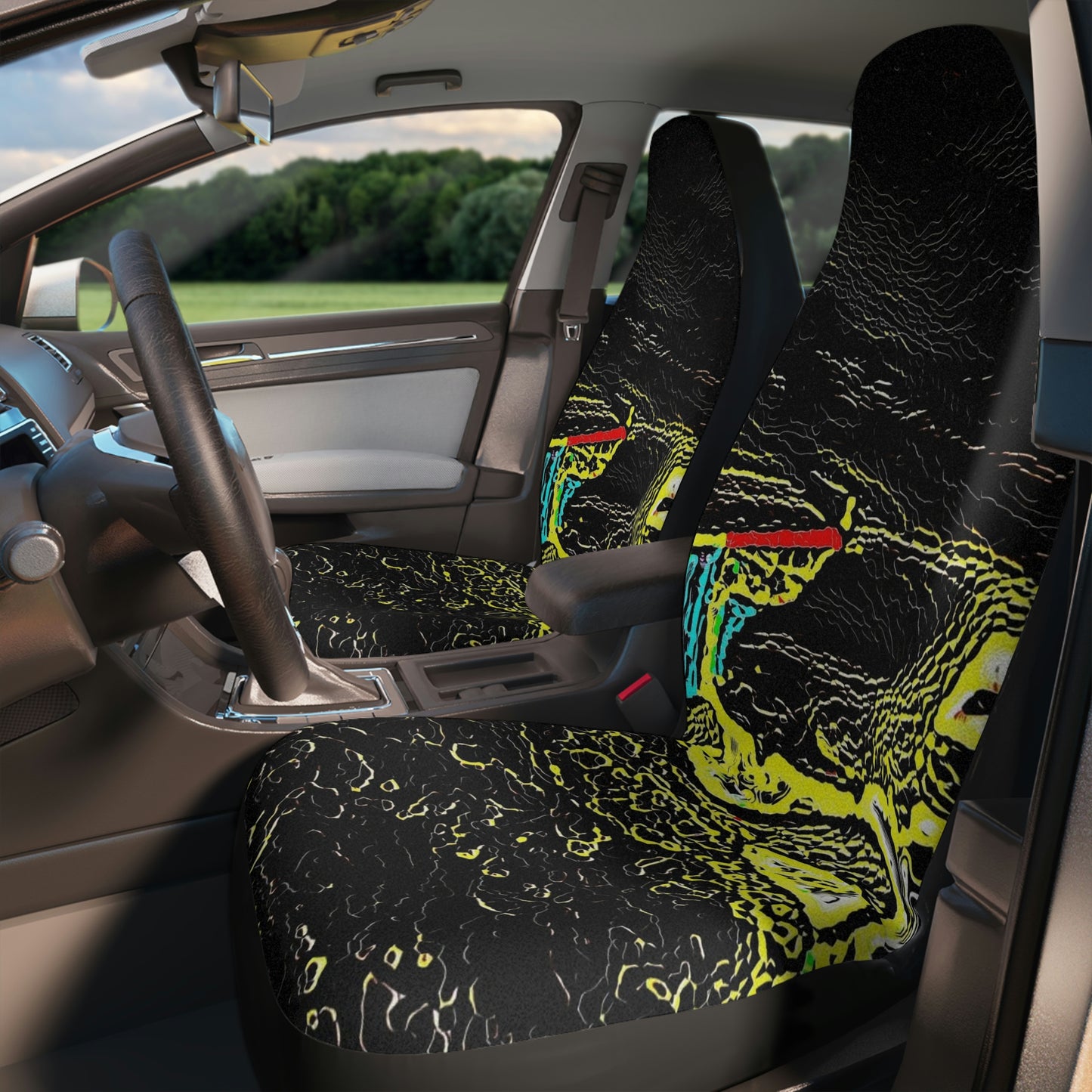 Car Seat Covers ... "Snow Vehicle In Snow Storm At-Rest" ... Circa 12Mar23 ... Central Idaho ... 18-Hours Rendering Time: Original Works ...