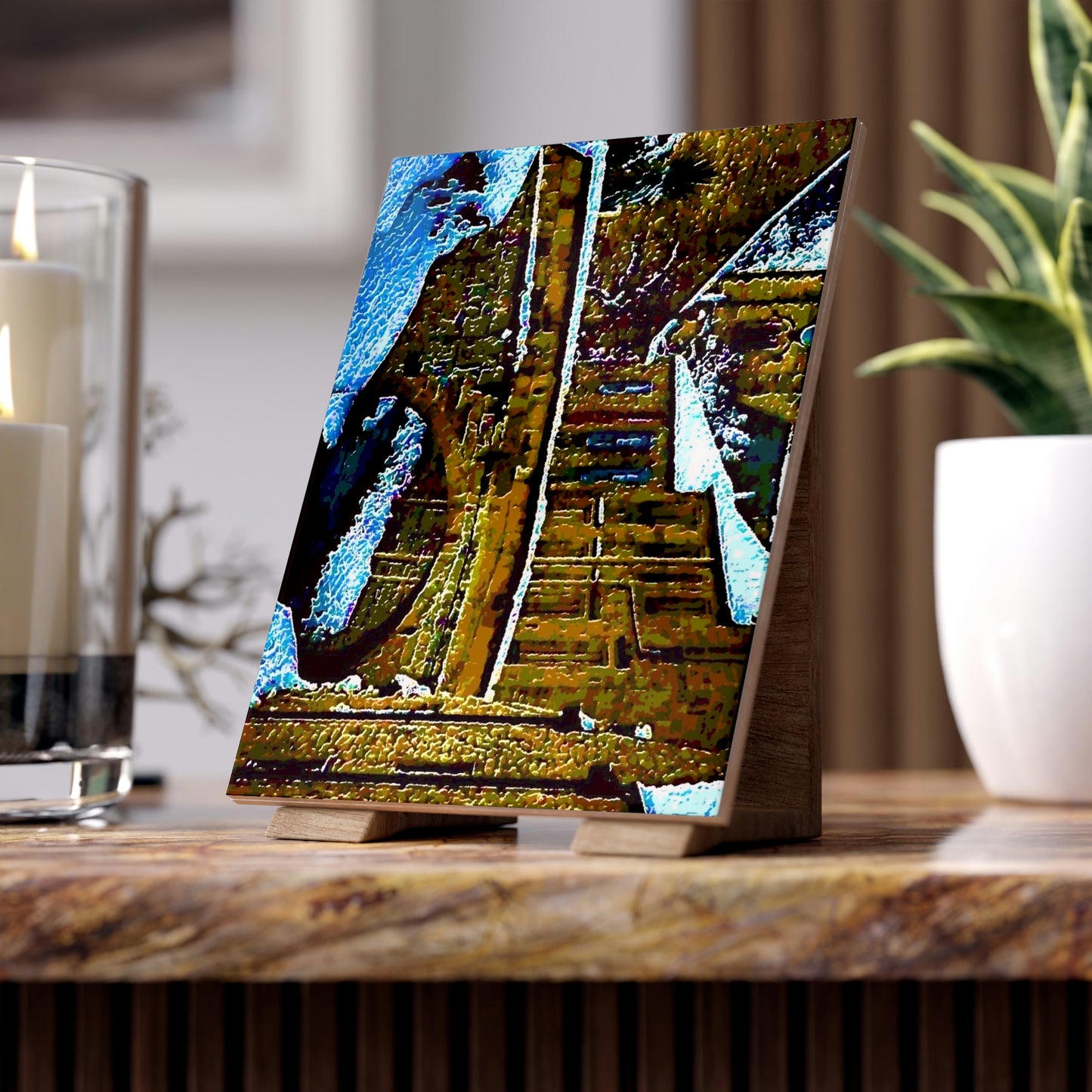 Ceramic Photo Tile ... Walikng The Streets & Alleys ... 'Strolling The Canals ... '  ... Original Works  ...