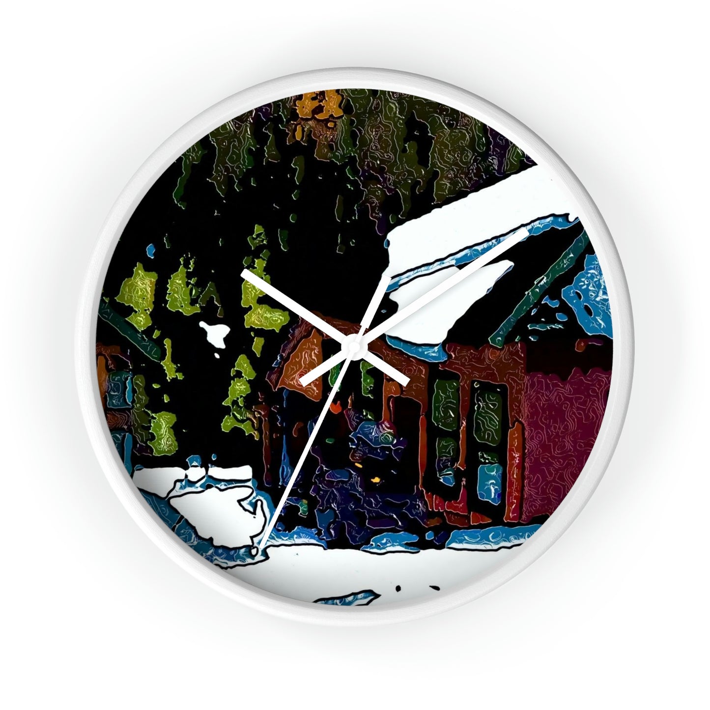 Wall clock ... "A Rider Passeth-Through-It" ... Colors Galore & A Bit Of Impressionism ... Original Works. Winter 2021. Central Idaho. Rendering Time: 12 Hours ...