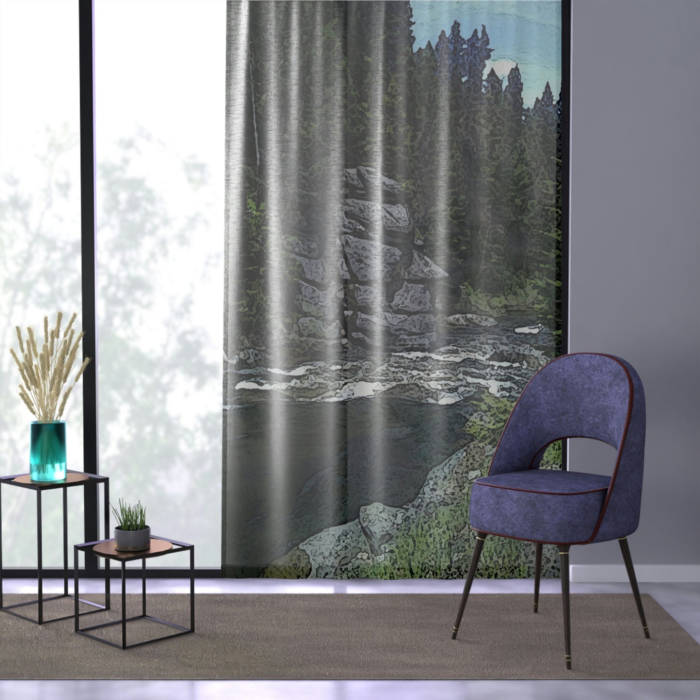 Window Curtain ... "I Am Innocent" ... Tricky-Dick Immortalized ... Nixon Rock: Along The River ... Central Idaho, Summer 2020 ... Original Works ...
