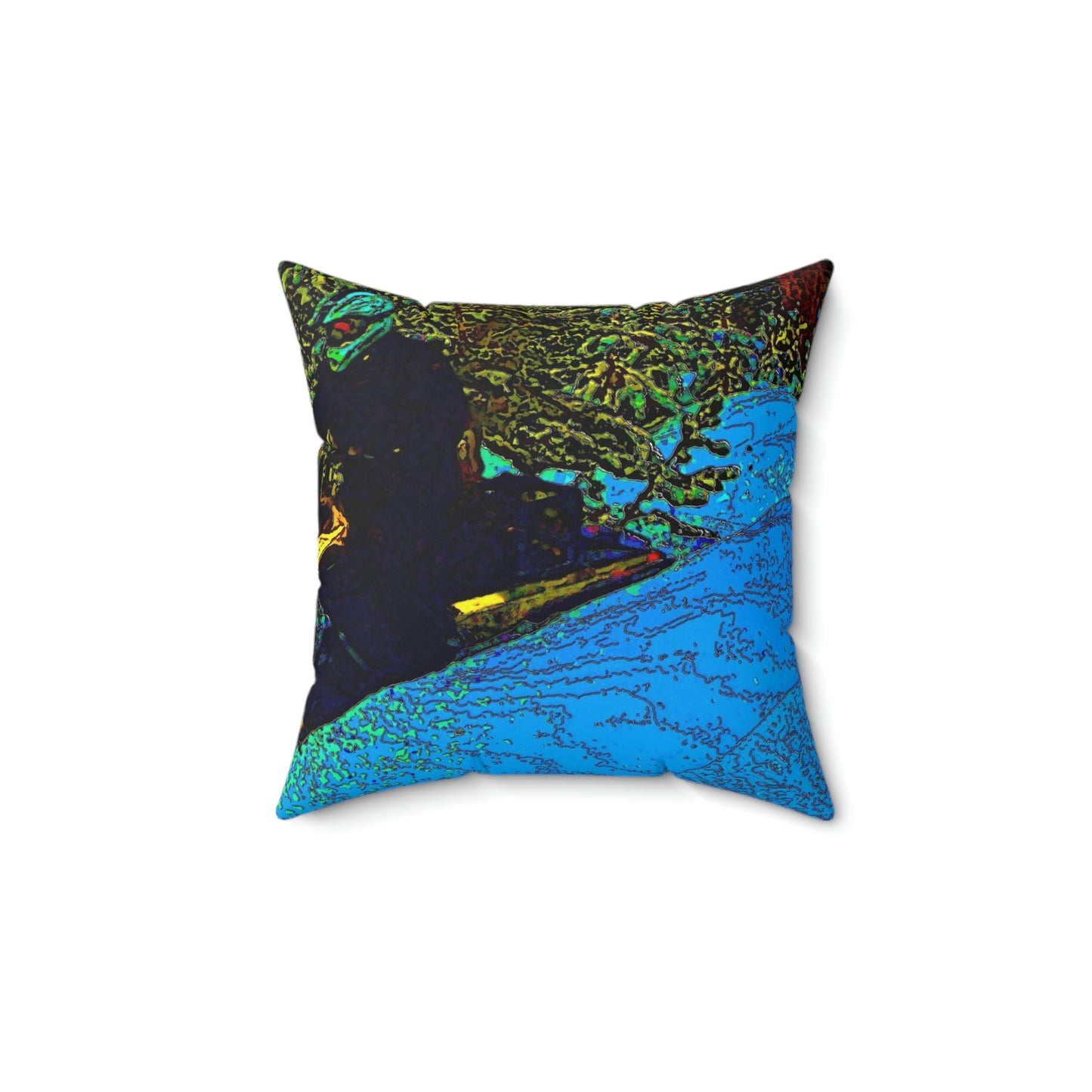 Spun Polyester Square Pillow ... Yep ... "Another Day ... Riding Through The Wilderness ... " ... February 2023 ... Original Works ...