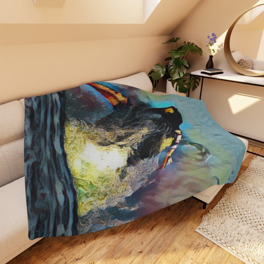 Tan Sherpa Blanket ... An Extraordinary Humpback Breach ... 'With Explosive Energy' ... Family Archives (KPH) ... Circa: 21st Century. Maui, HI ... Original Works ...