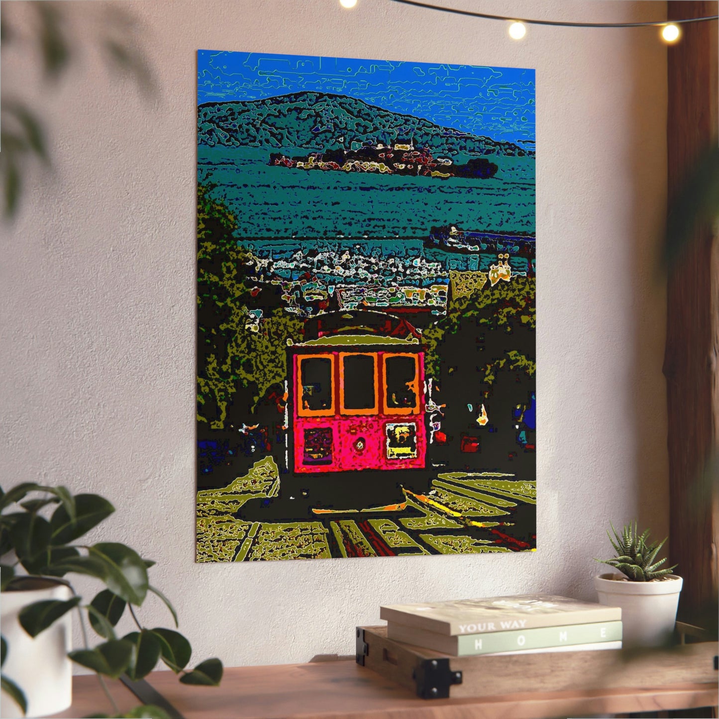 Aluminum Composite Panels ... San Francisco ... 'A Rice-A-Roni-Treat' ... Family Archives ... Cable Car Descends Hill Towards Alcatraz Island ... Original Works ...