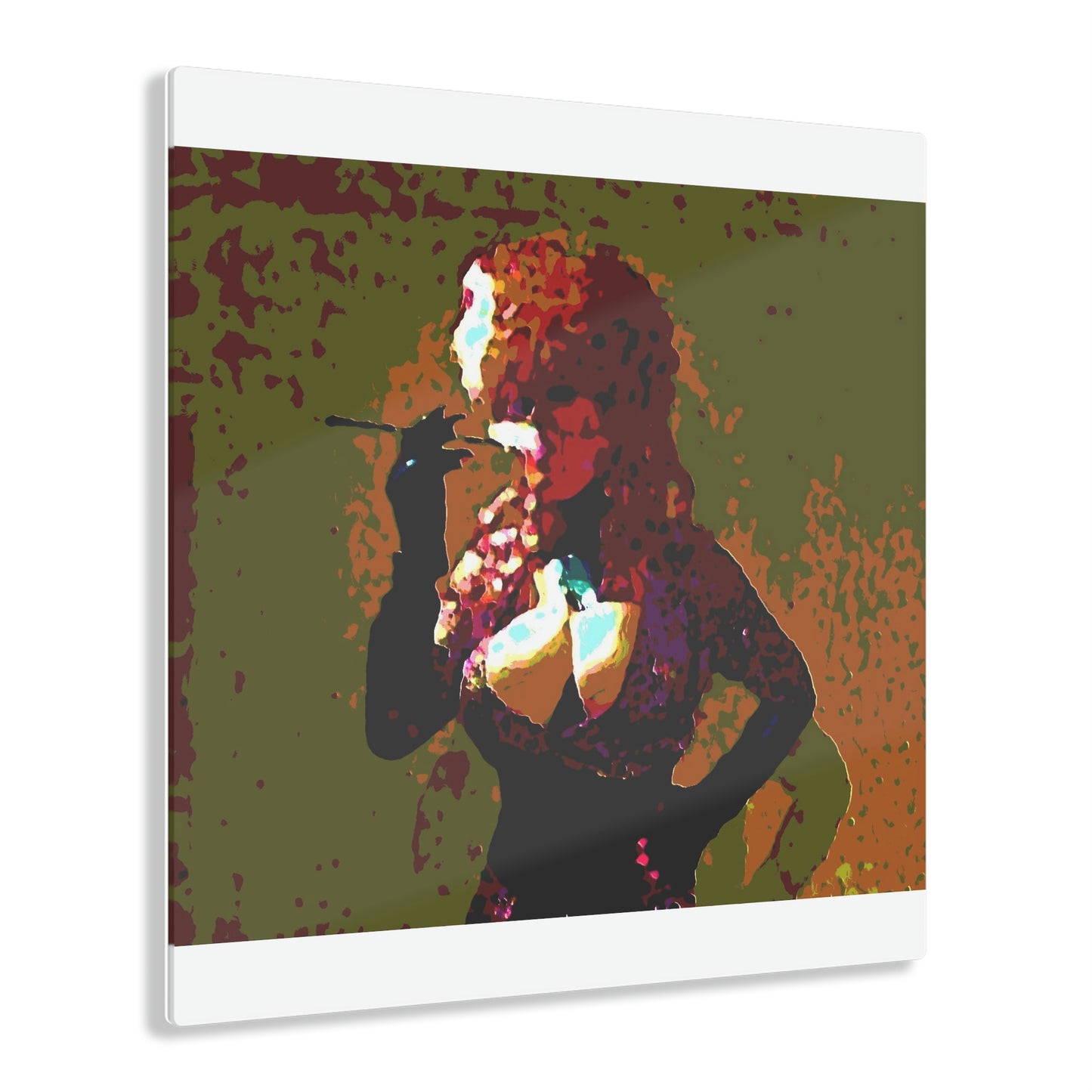 Acrylic Prints ... A Colleague Overseas ... 'Enjoying A Fag' ... Original Works ... "April Fools 2023" ... Hot-Tranny-Smoke ...