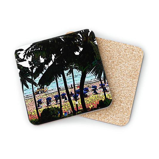 Coasters ... "A Beautiful Beach Amongst The Palms" ... The Outrigger Waikiki, Honolulu, Oahu ... Original Works ...