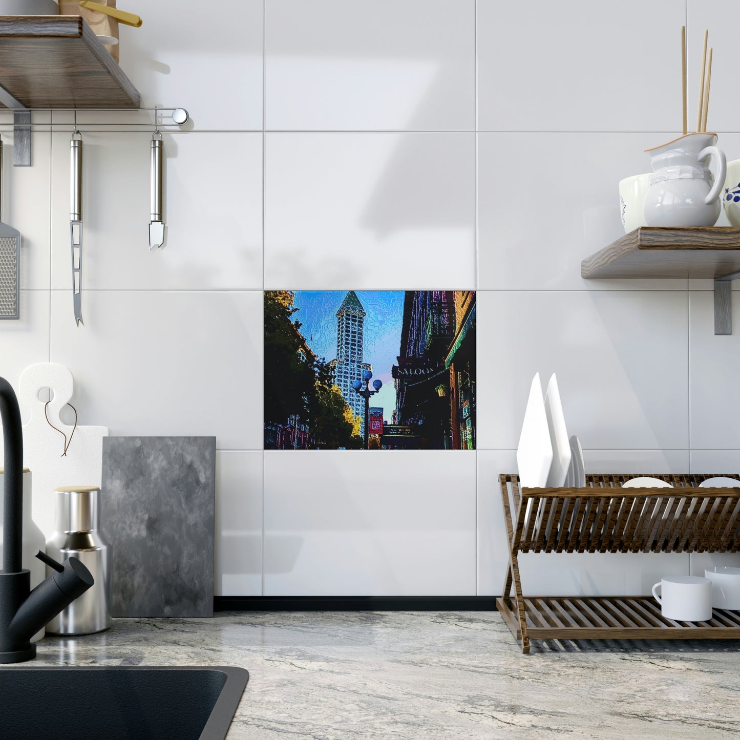 Ceramic Photo Tile ...  Pioneer Square & Smith Tower ... 'That World Famous View' ... Colleague Supplied Photo ... Original Works ...