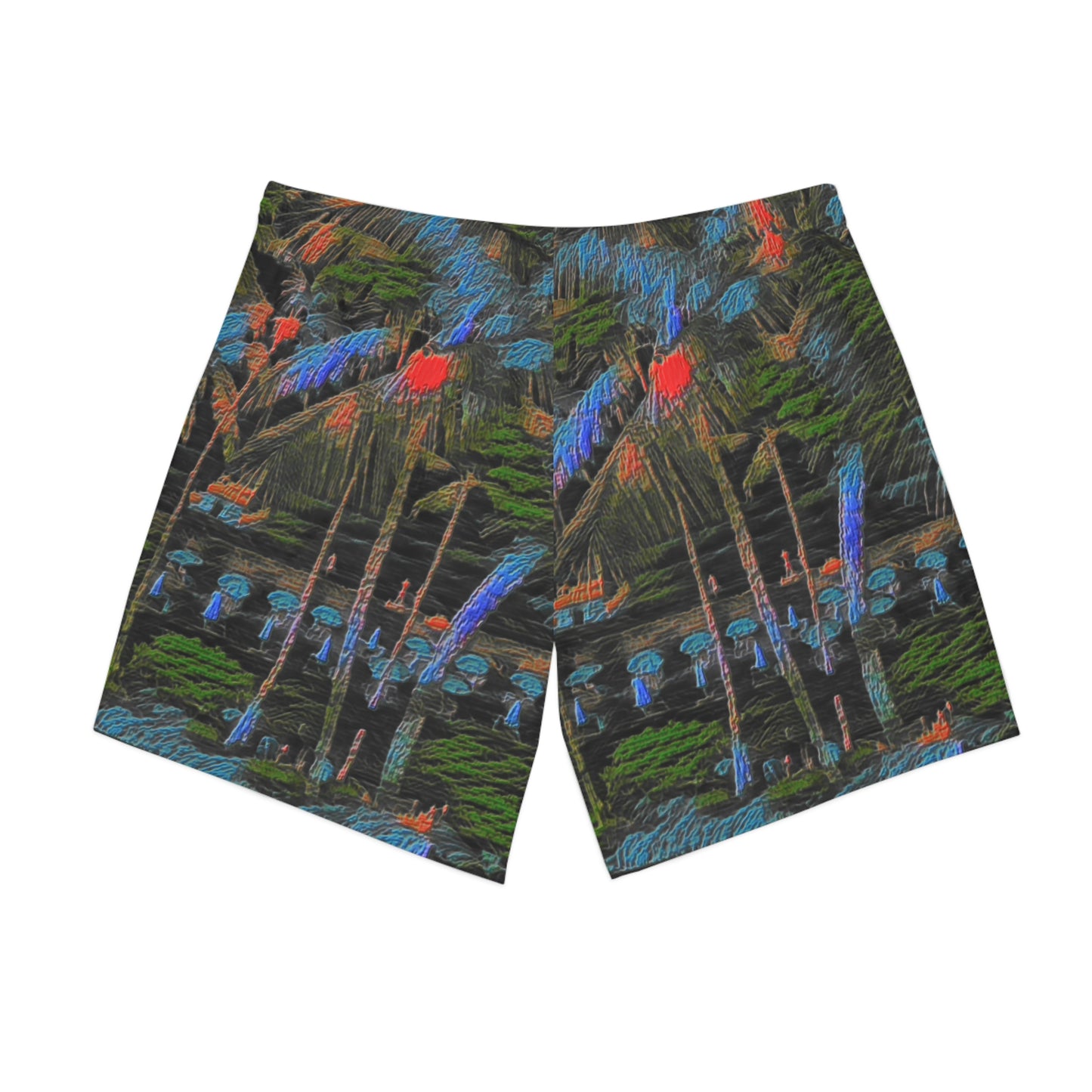 Men's Elastic Beach Shorts (AOP) ... "The Royal Hawai'ian: Waikiki Beach_Beach" ... Honolulu, HI ... October 2014 (Halloween) ... Original Works ...