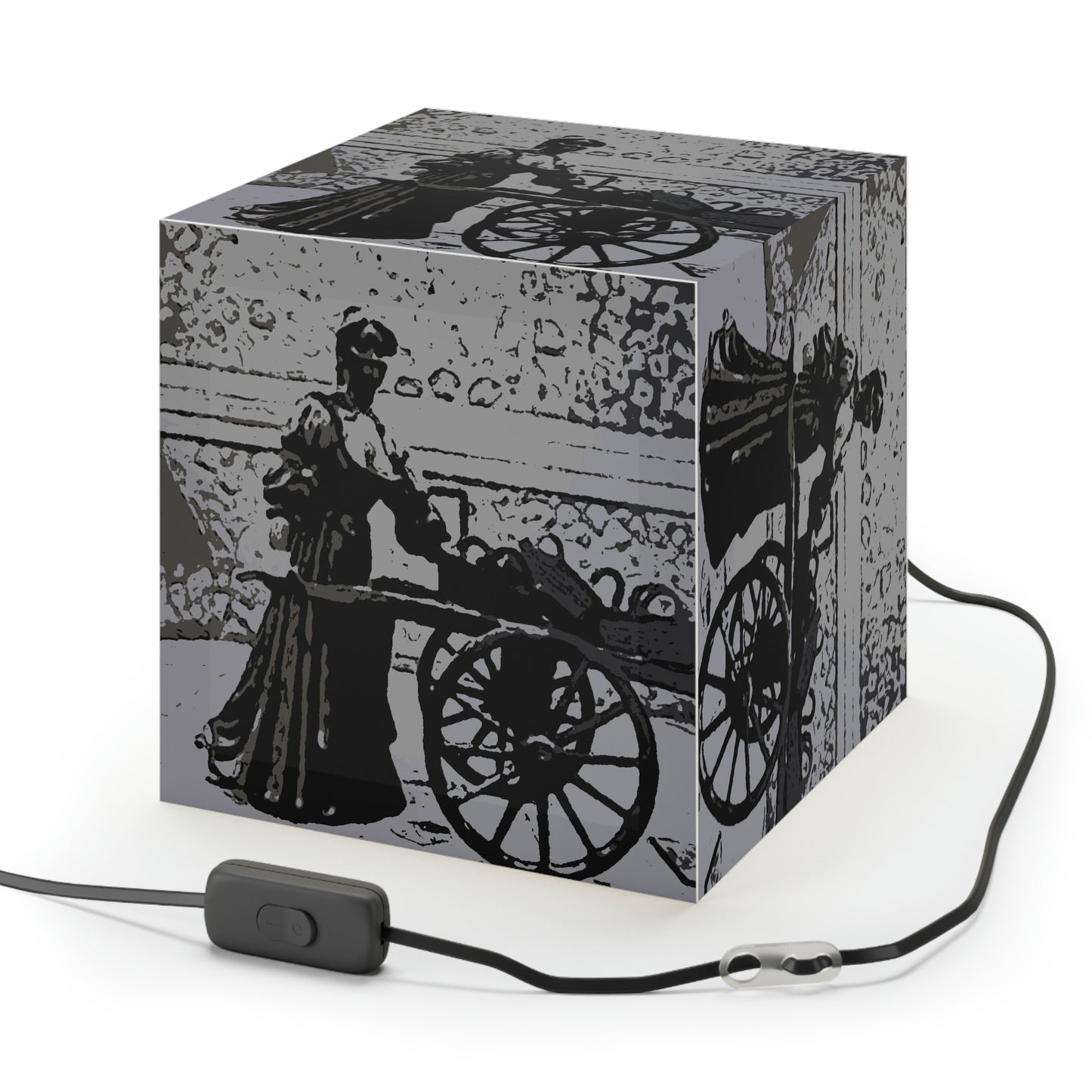 Light Cube Lamp ... Dublin's "Molly Malone Along Grafton Street" ... Cryin' Cockels & Muscles Alive-Alive-Oh ... Circa 2003 ... Original Works ...