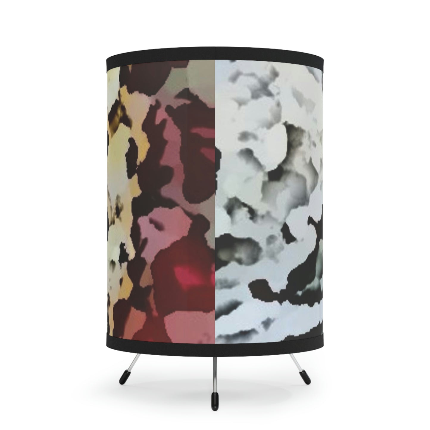 Tripod Lamp with High-Res Printed Shade, US\CA plug ... "A Friendly Flower" ... Pointsettia 'Pointing' ... Original Works ... (Supplied Photograph) ...