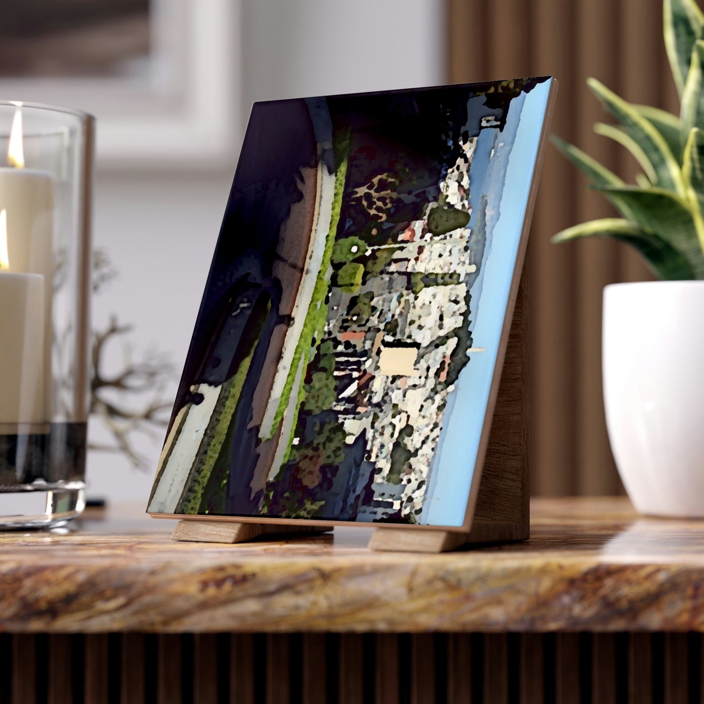 Ceramic Photo Tile ... "Lombard Street San Francisco, CA, USA" ... Family Archives 1970's ... Original Works ...
