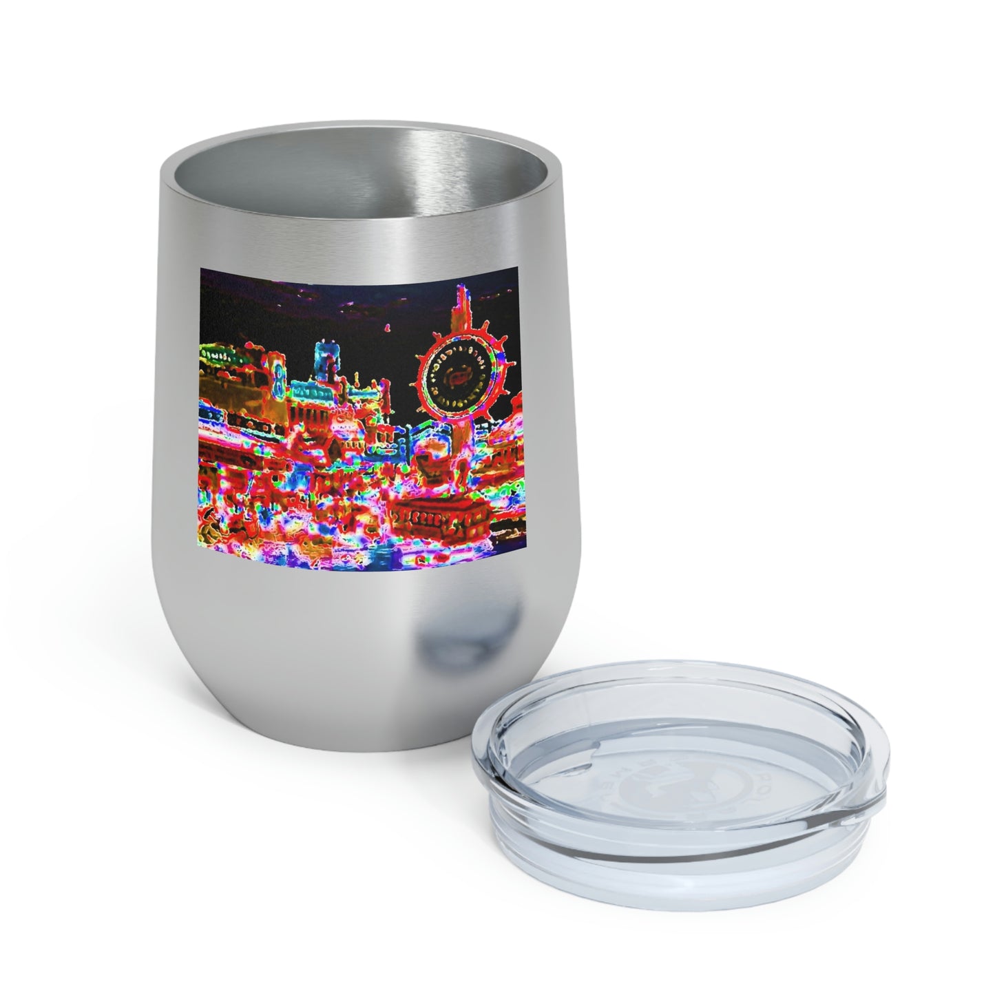 12oz Insulated Wine Tumbler ... "No.9 Fishermen's Grotto - Fishermen's Wharf, SF, California" ... Family Archives: 1970's ... Original Works ...