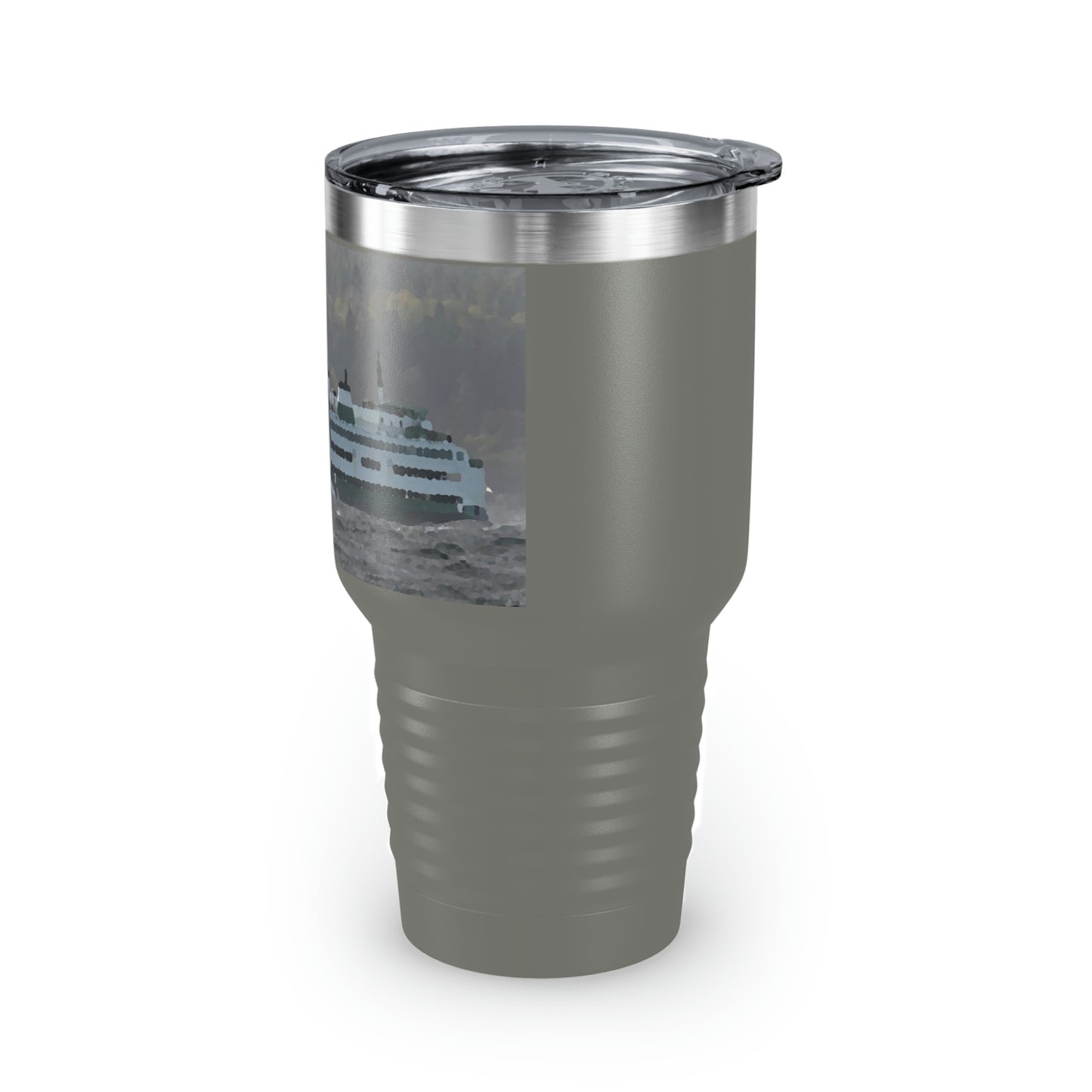 Ringneck Tumbler, 30oz ... WADOT Ferry Crossing ... "A Very Rough Day" ... Mulkiteo Route ... Family Archives ... Early 1990's' ... Original Works ...