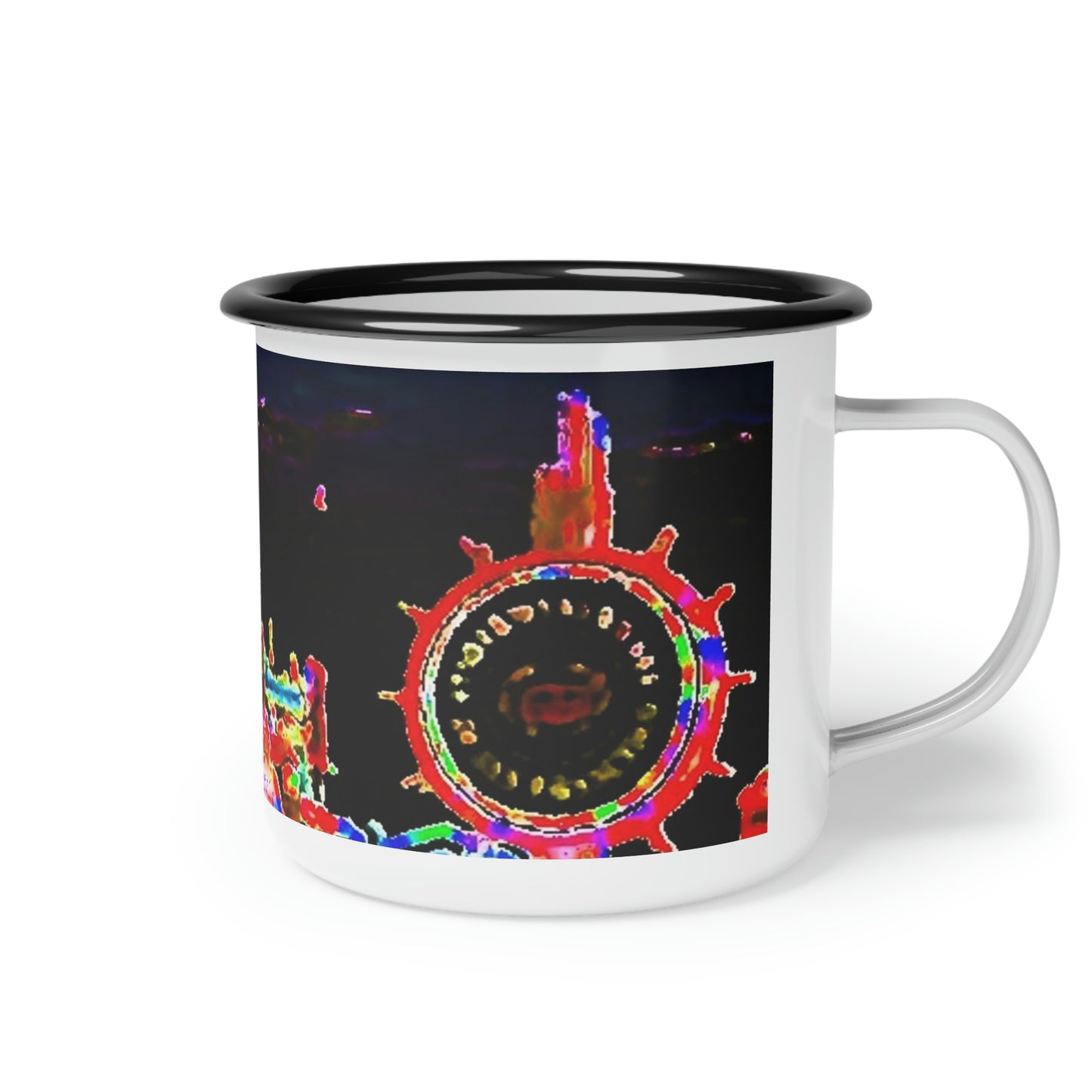 Enamel Camp Cup ... "No.9 Fishermen's Grotto - Fishermen's Wharf, SF, California" ... Family Archives: 1970's ... Original Works ...