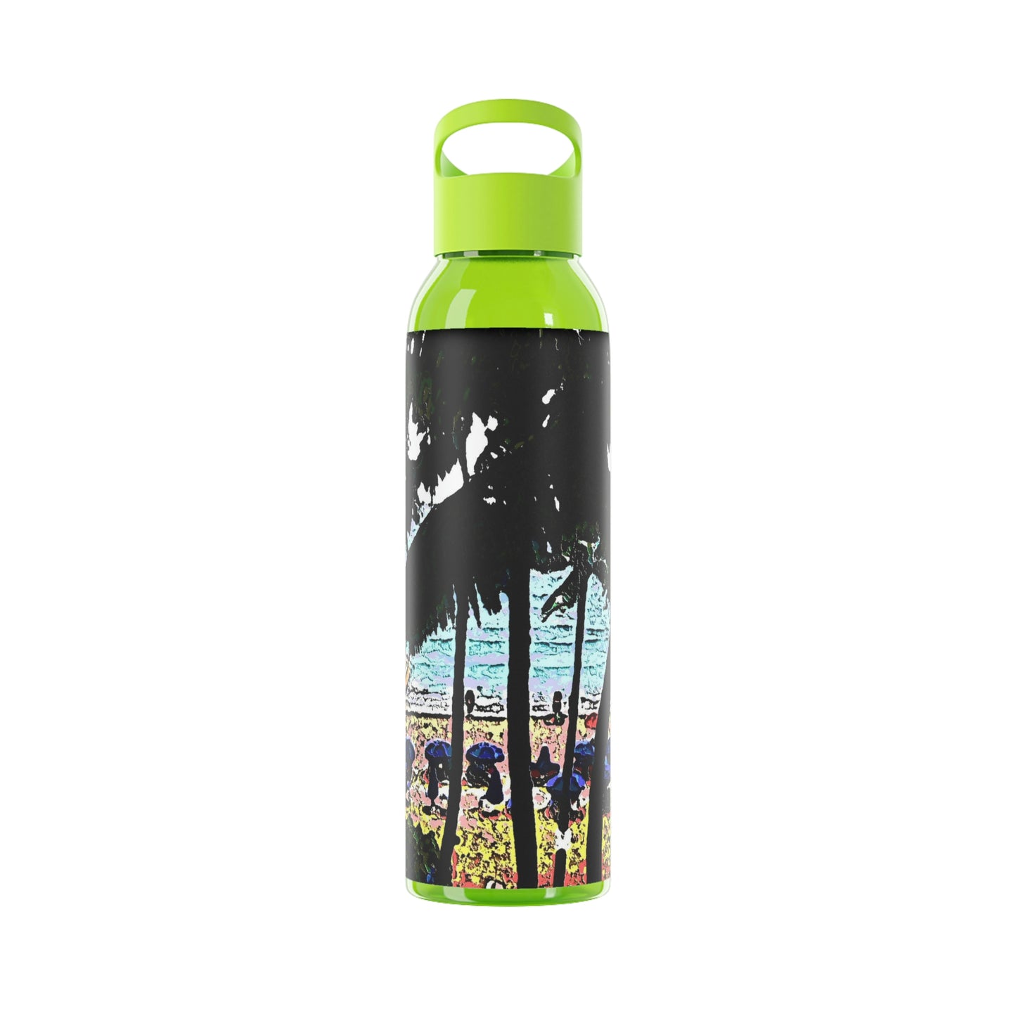 Sky Water Bottle ... "A Beautiful Beach Amongst The Palms" ... The Outrigger Waikiki, Honolulu, Oahu ... Original Works ...