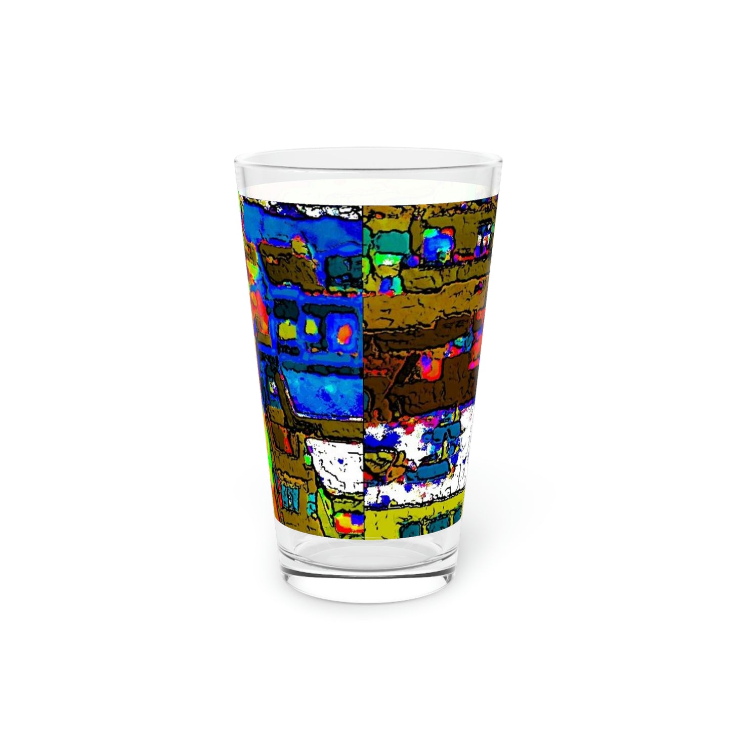 Pint Glass, 16oz ... A Crazy Street ... 'Eight Winding Curve-Switchbacks' ... "Lombard Street, San Francisco, CA' ... Family Archives: 1970's ... Original Works ...