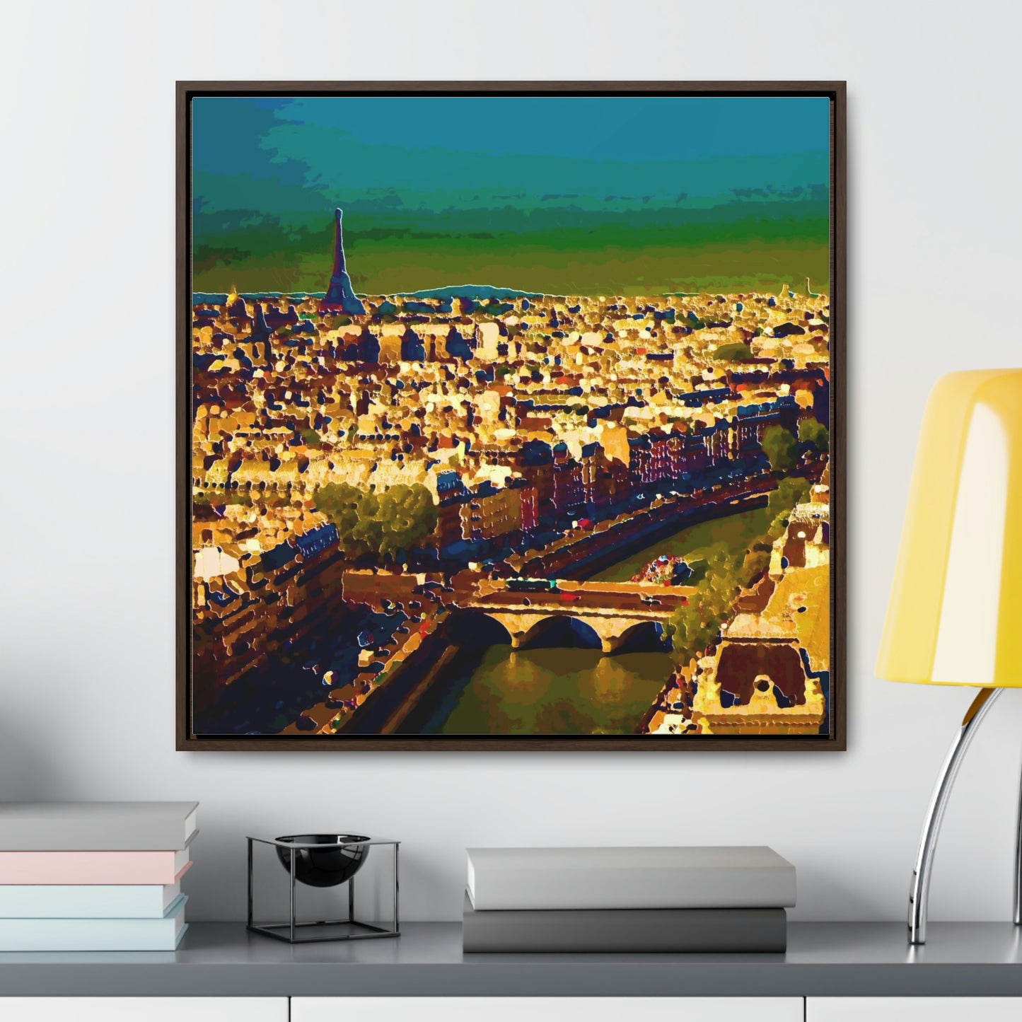 Gallery Canvas Wraps, Square Frame ... Au Paris ... "Along The River Seine" ... Barbara Joan Bonnel-Holt: 1972 ... Original Works ...