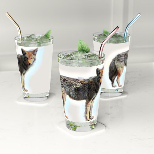 Pint Glass, 16oz ... Coyote ... "Yosemite Valley: Circa May23 ... KPH Base Photo" ... Original Works ...
