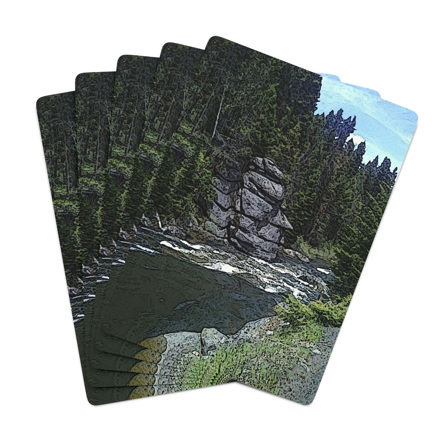 Custom Poker Cards ..."I Am Innocent" ... Tricky-Dick Immortalized ... Nixon Rock: Along The River ... Central Idaho, Summer 2020 ... Original Works ...