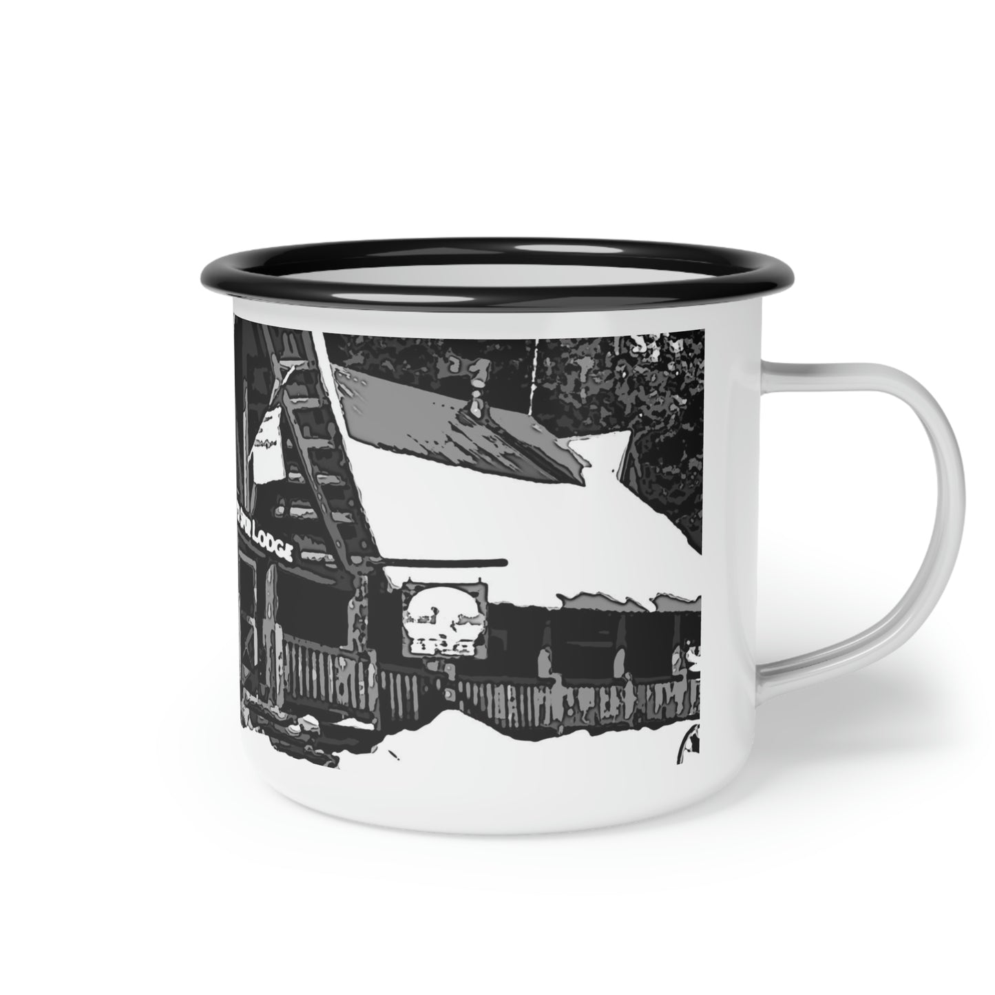 Enamel Camp Cup ... A Beautiful Lodge & Back-Country Outfitter In A Mountain Town ... 'Dixie, Idaho, November 2022' ... Original Works ...
