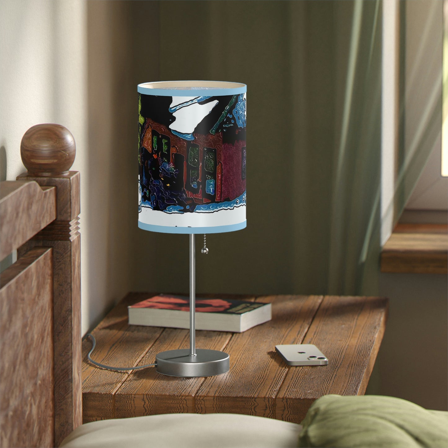 Lamp on a Stand, US|CA plug ... "A Rider Passeth-Through-It" ... Colors Galore & A Bit Of Impressionism ... Original Works. Winter 2021. Central Idaho. Rendering Time: 12 Hours ...